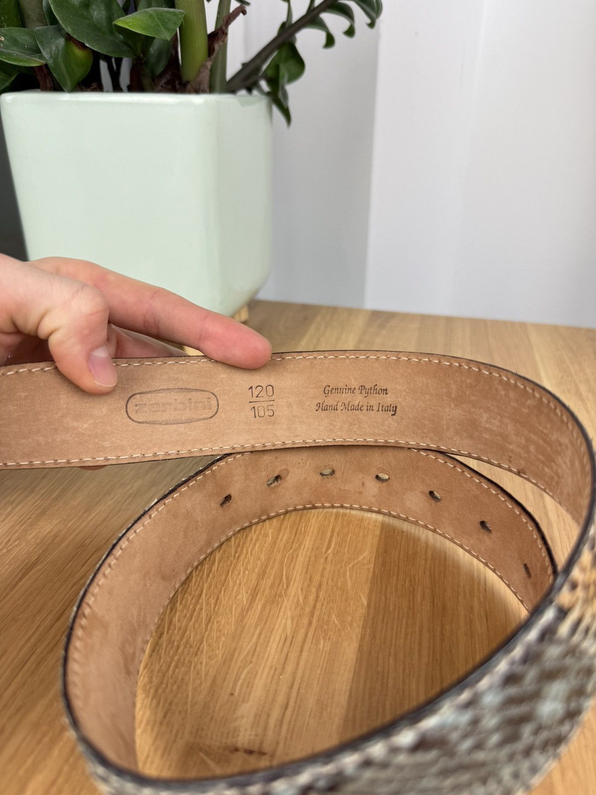 Japanese Brand × Vintage Vinatge Phyton Reptiles Leather Belt Size 36 - 5 Thumbnail