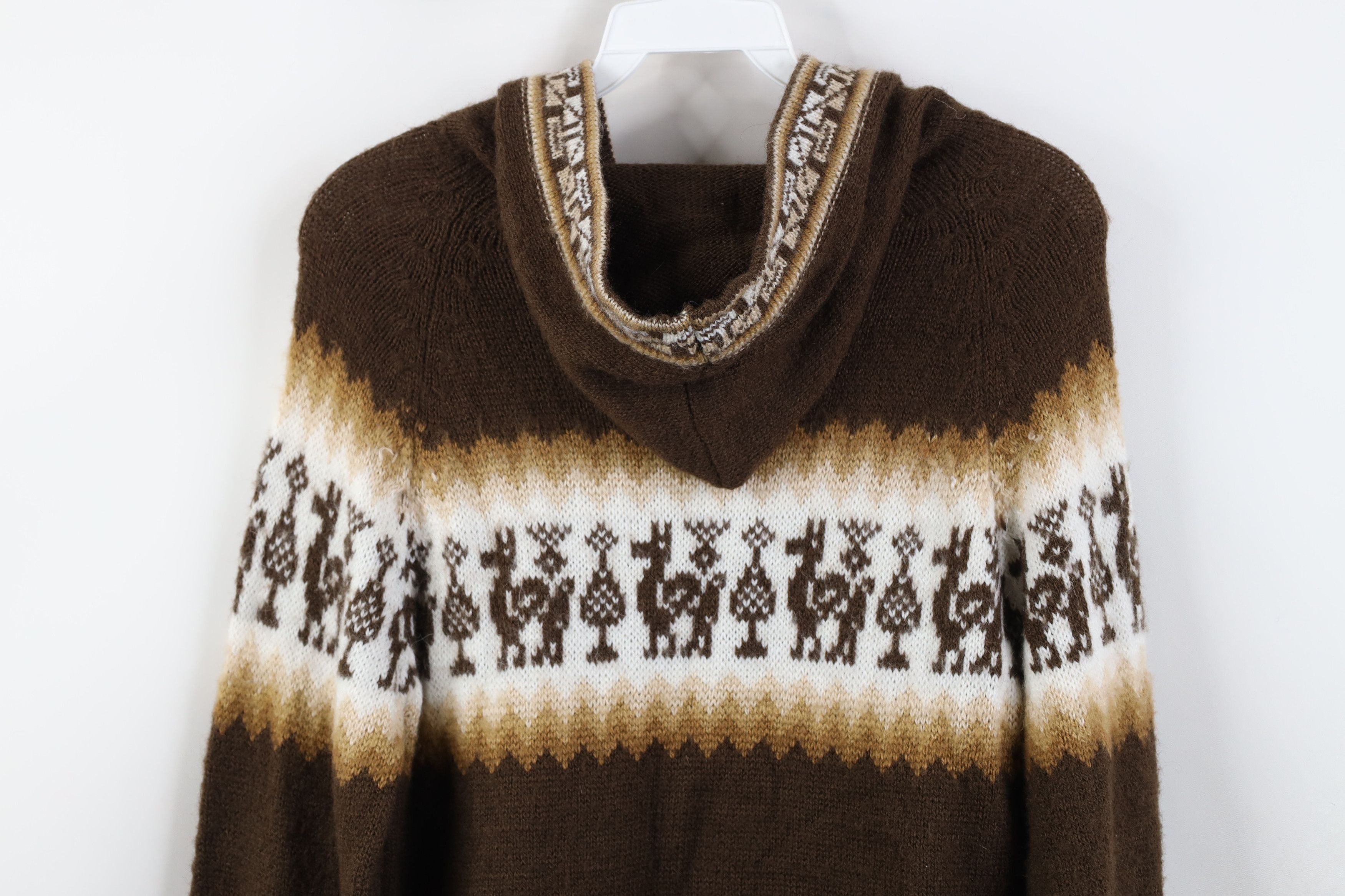 Vintage Vintage 90s Streetwear Blend Knit Fringed Hoodie Sweater Size M / US 6-8 / IT 42-44 - 13 Thumbnail