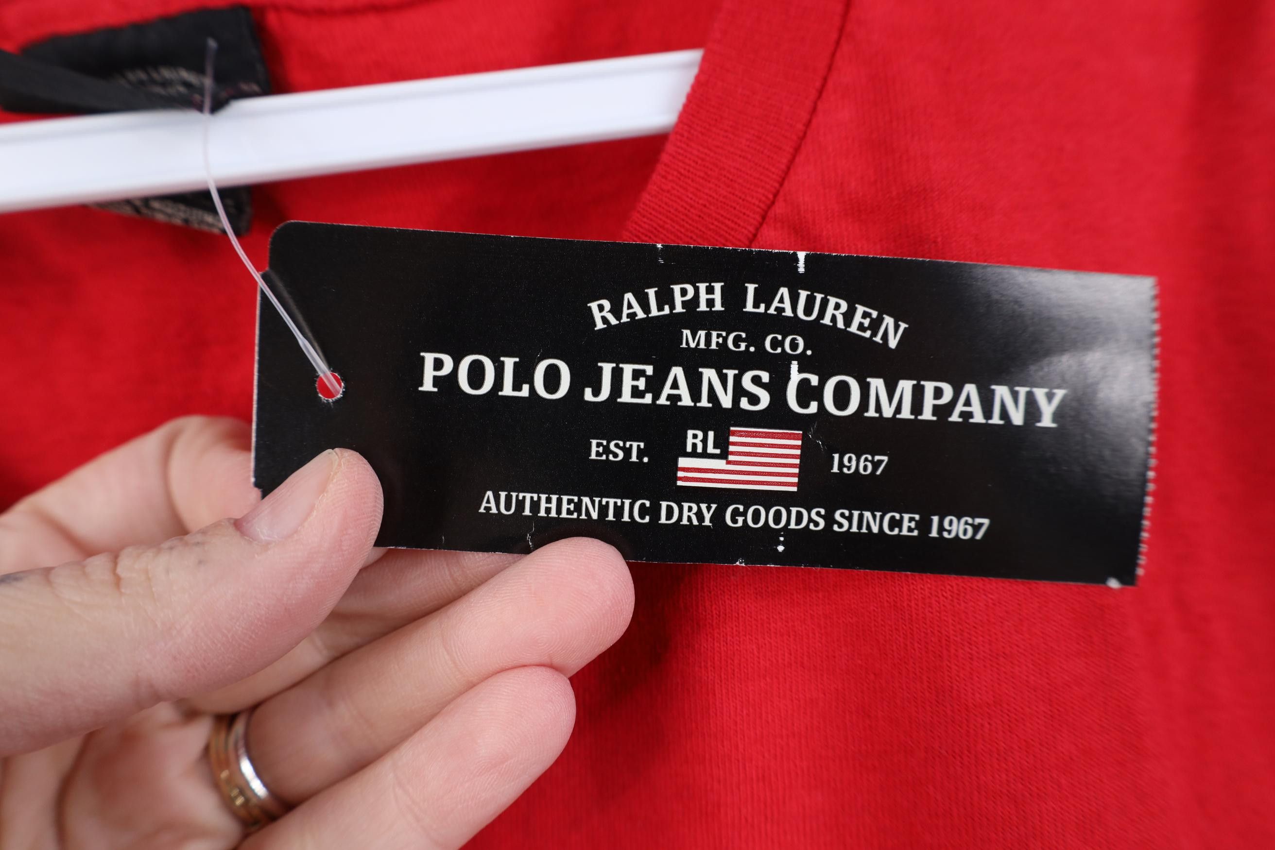Polo Ralph Lauren Deadstock Vintage 90s Ralph Lauren Monogram Script T-Shirt Size US XXL / EU 58 / 5 - 7 Thumbnail
