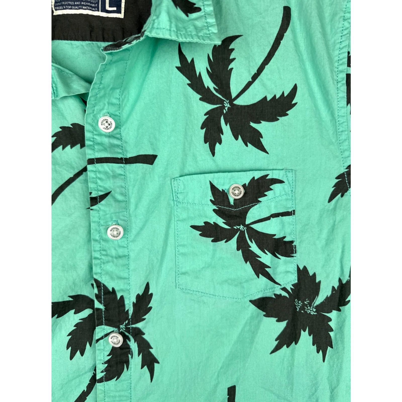 Vintage Coconut Connection Hawaiian Shirt Men Large Green Palm Tree Cotton Size US L / EU 52-54 / 3 - 6 Thumbnail
