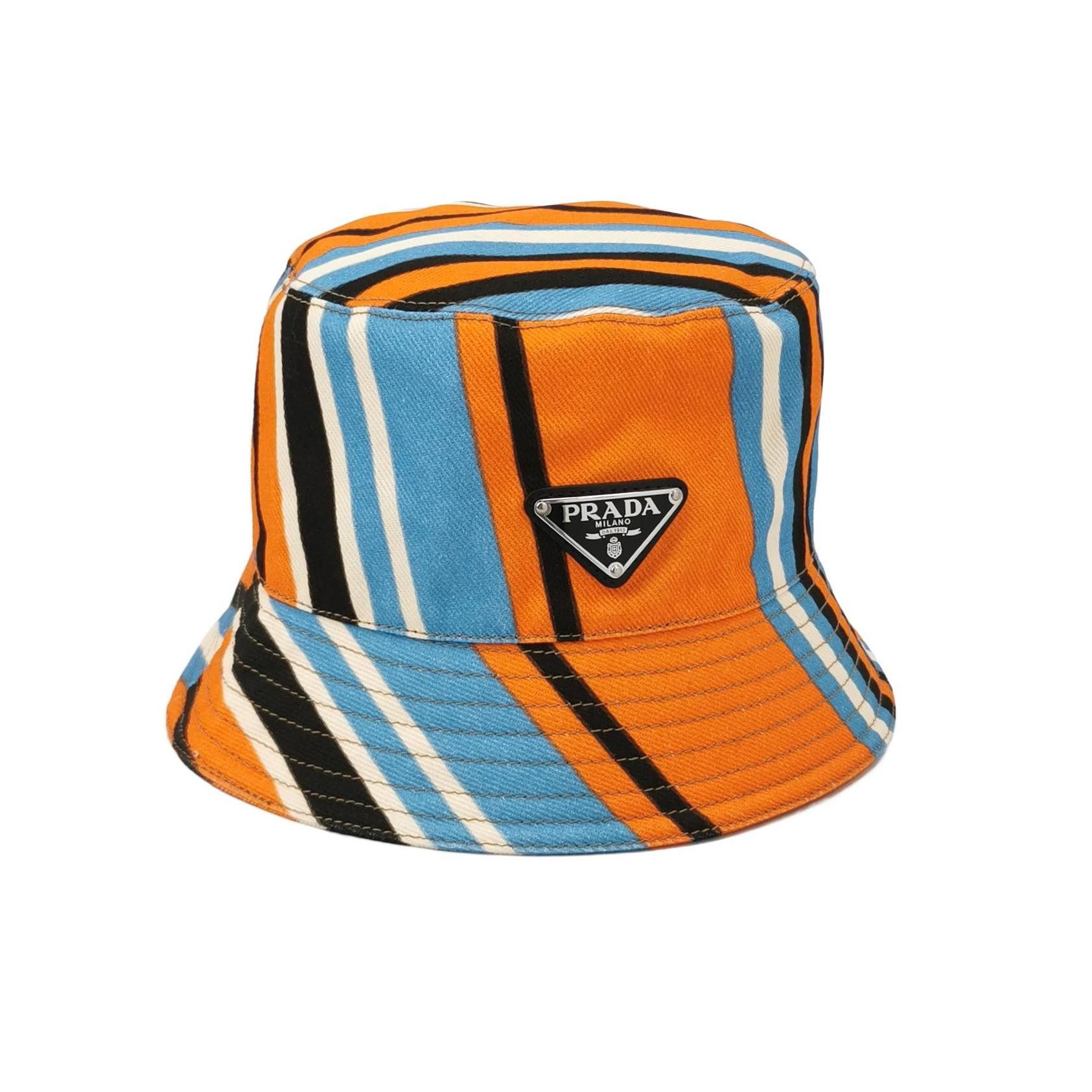 Prada Prada Striped Bucket Hat Size M Size ONE SIZE - 1 Thumbnail