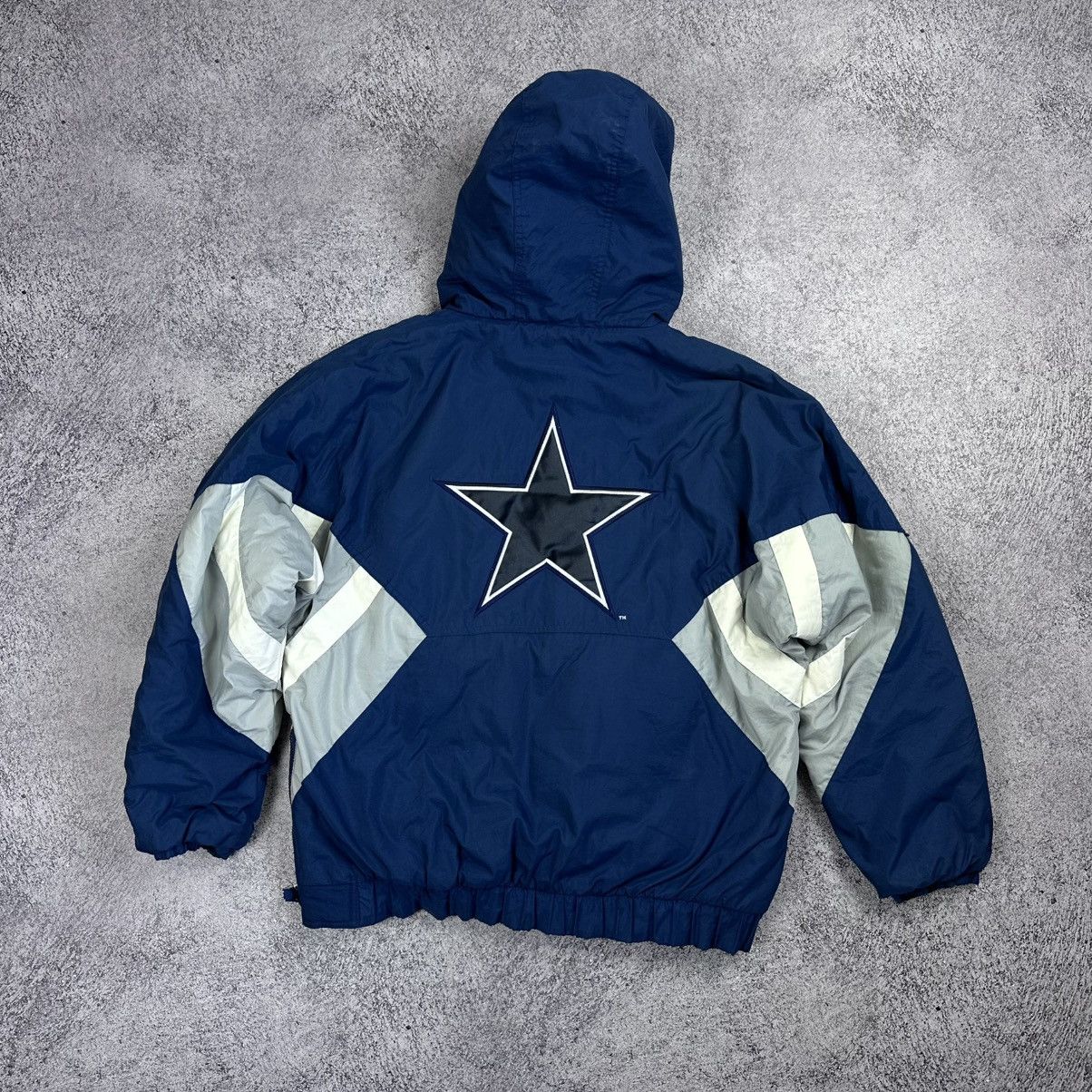Starter Vintage 90's Dallas Cowboys NFL STARTER 1/2 Zip Jacket sz L Size US L / EU 52-54 / 3 - 2 Thumbnail