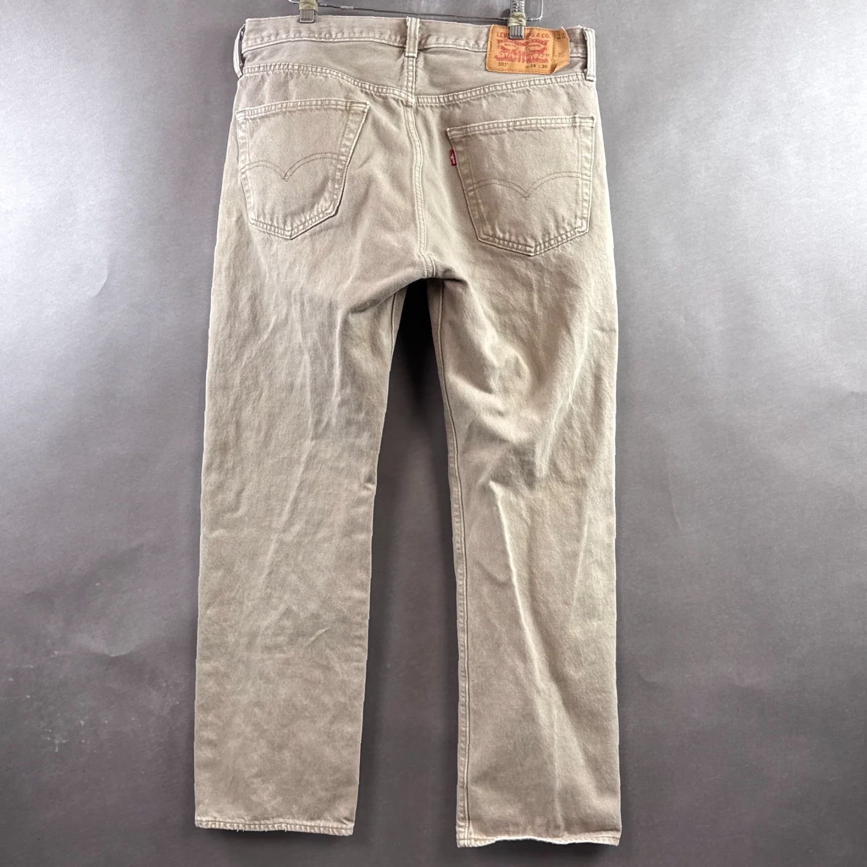 Levi's Levi's 501 Jeans Mens 34x30 Denim Brown Button Fly Distressed Work Straight Classic 5-Pocket Regular Size Type Jeans Mens Brown Size US 34 / EU 50 - 3 Thumbnail