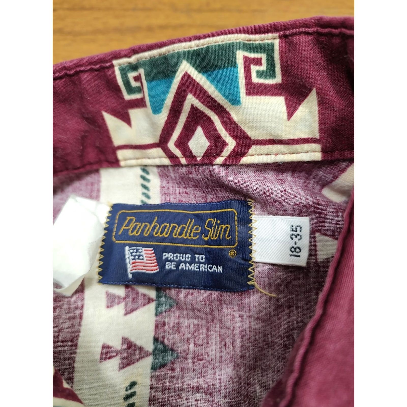 Vintage VINTAGE Panhandle Slim Button-Up Shirt Mens XL Red Aztec Geometric 90s Western Cowboy Casual Workwear Long Sleeve Chest 52 in Pocketed Size US XL / EU 56 / 4 - 4 Thumbnail