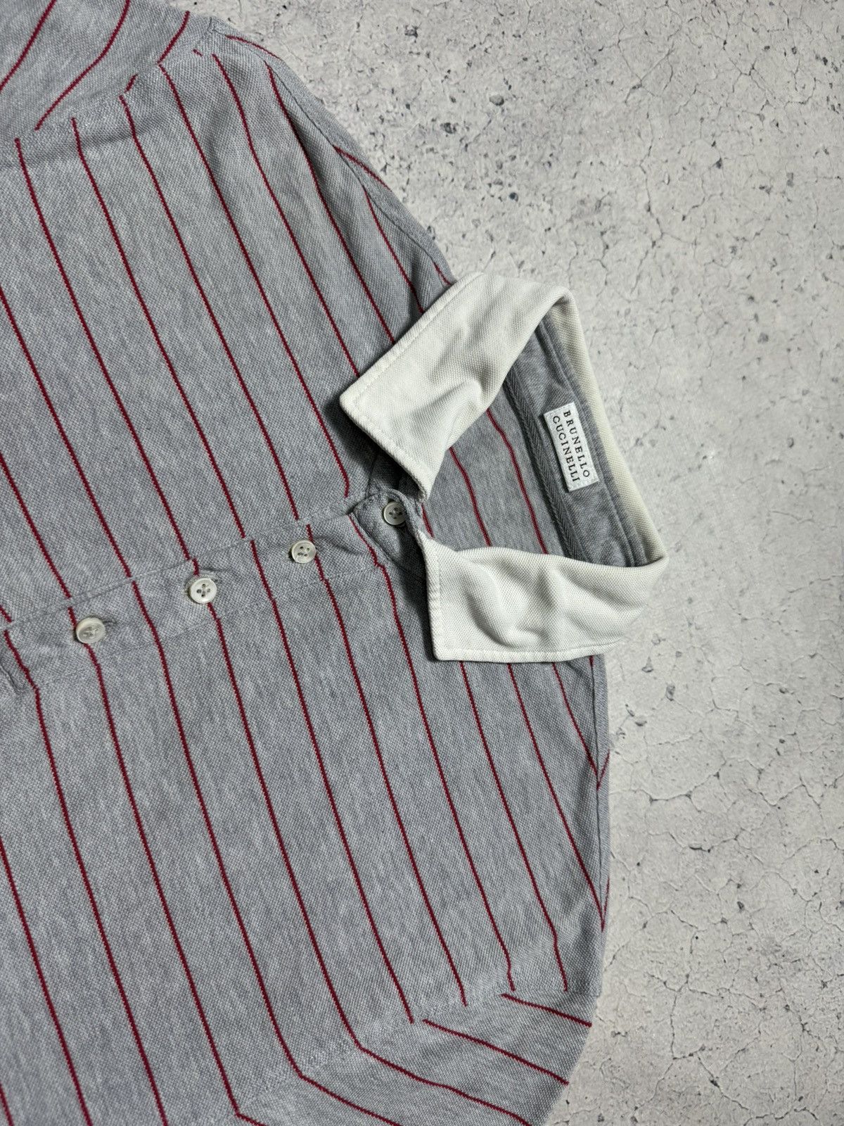 Brunello Cucinelli Brunello Cucinelli Striped Luxury Polo Shirt Size US M / EU 48-50 / 2 - 4 Thumbnail