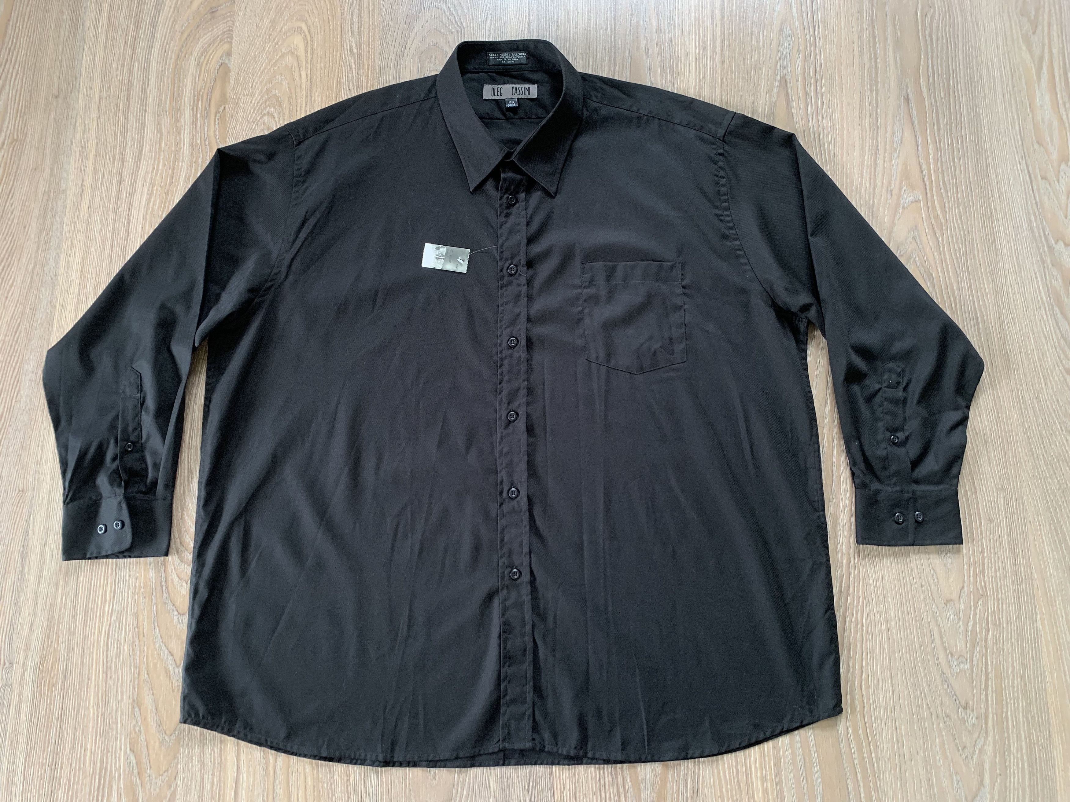 Designer × Oleg Cassini Oleg Cassini Cotton Black Shirt Size US XXL / EU 58 / 5 - 2 Thumbnail