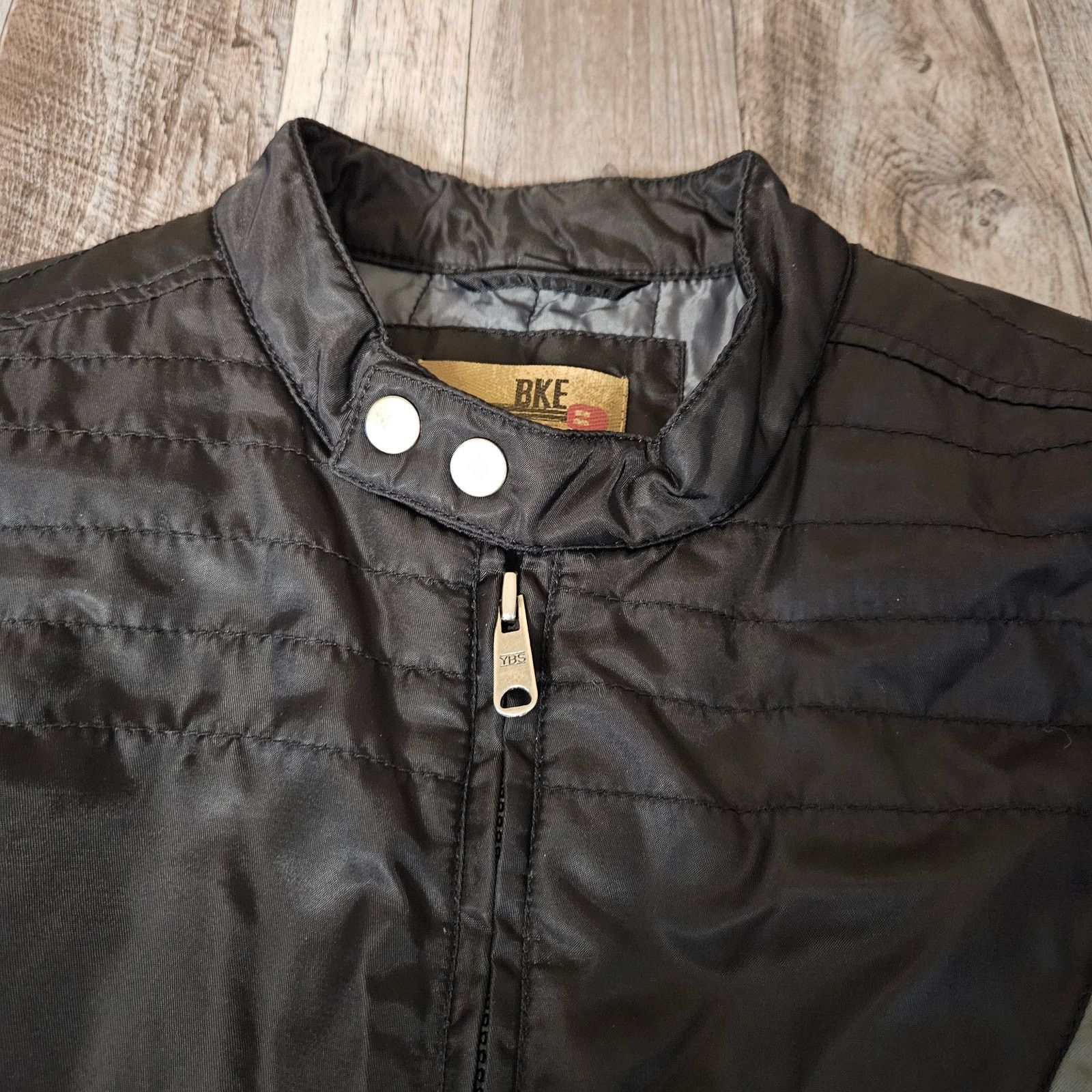 BKE Quilted Moto Bomber Jacket Y2K Quilted Biker