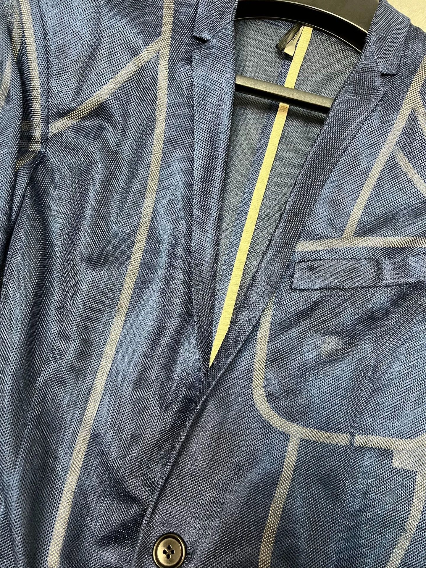 Dior Dior blue fishnet semi-sheer blazer Size 44R - 5 Thumbnail