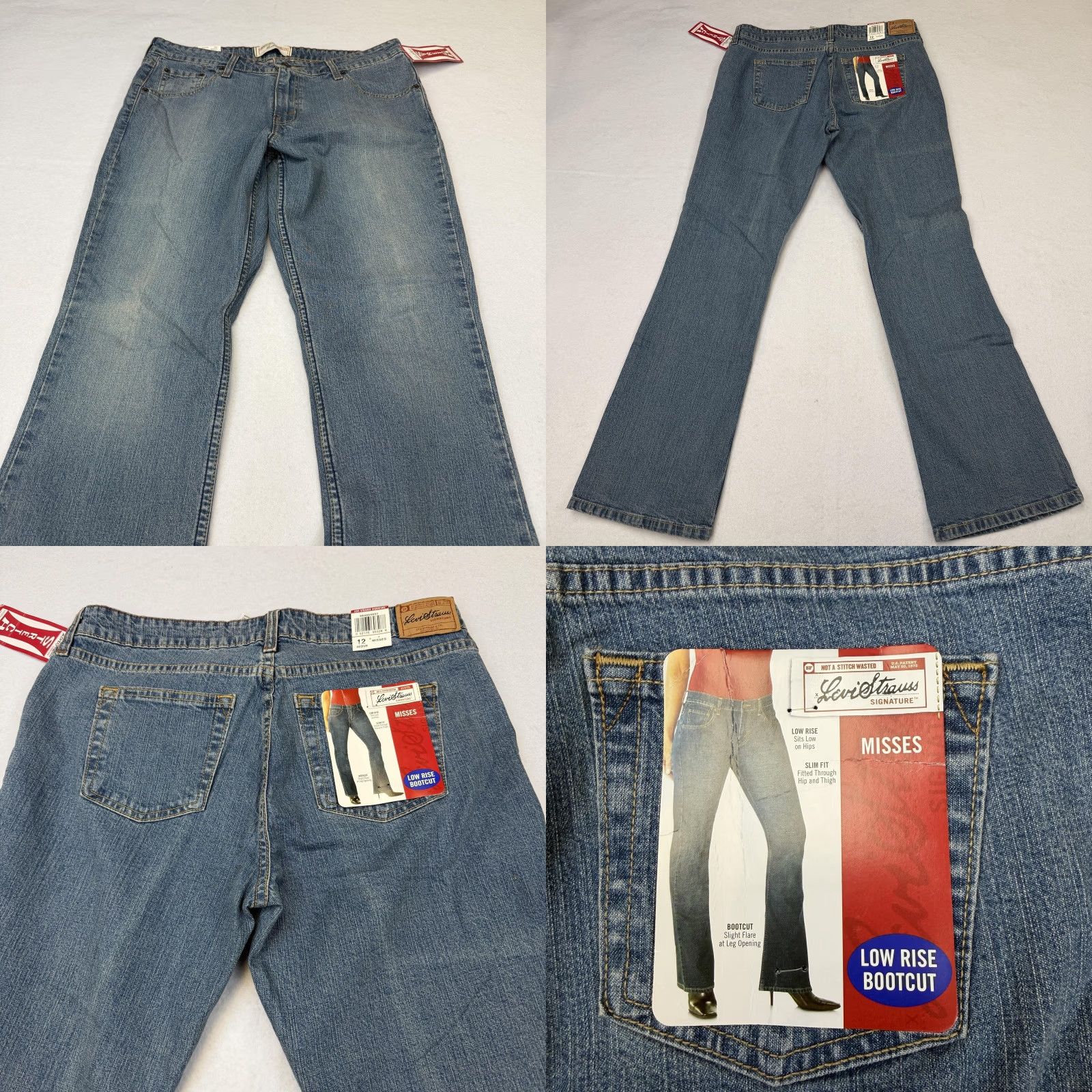 Vintage Levi Strauss Signature Jeans Womens 12 Blue Slim Bootcut Stretch 34x32 NWT Size 34" / US 12 / IT 48 - 9 Thumbnail