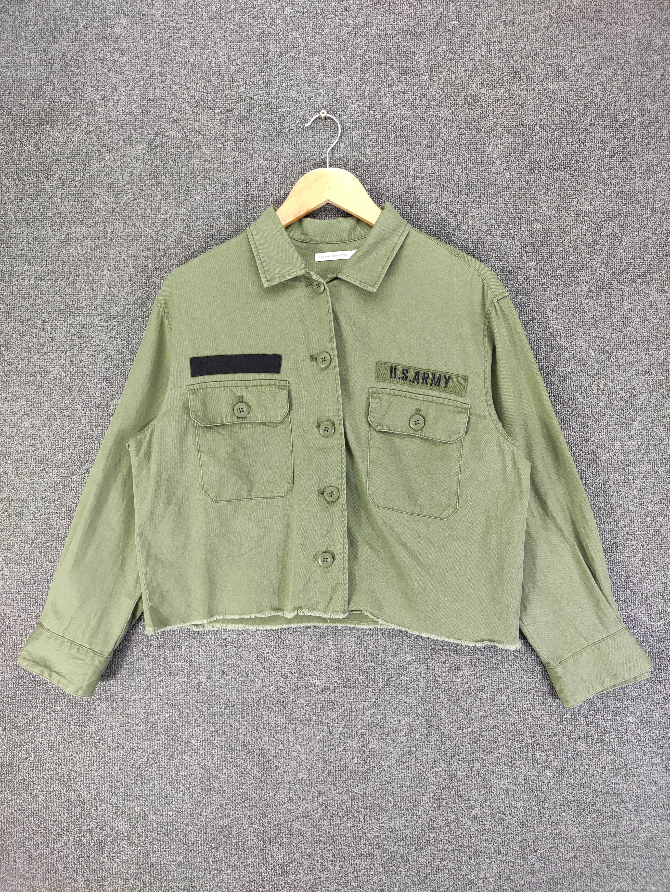 Browny Standard Cropped Shirt Military Style