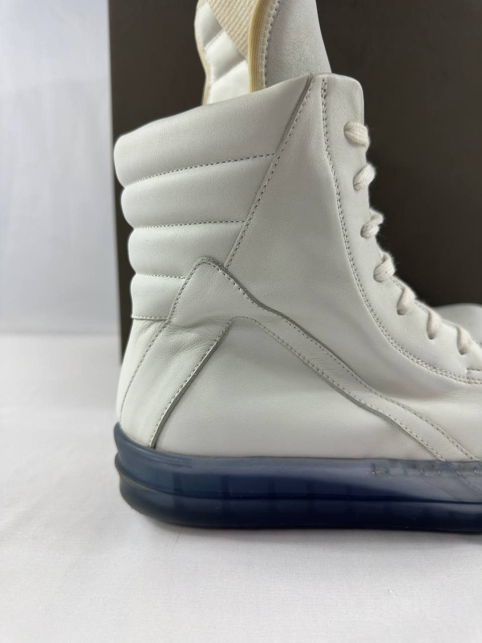 Rick Owens Rick Owens Geobasket High 'Chalk White Blue Transparent' Size US 8 / EU 41 - 2 Thumbnail