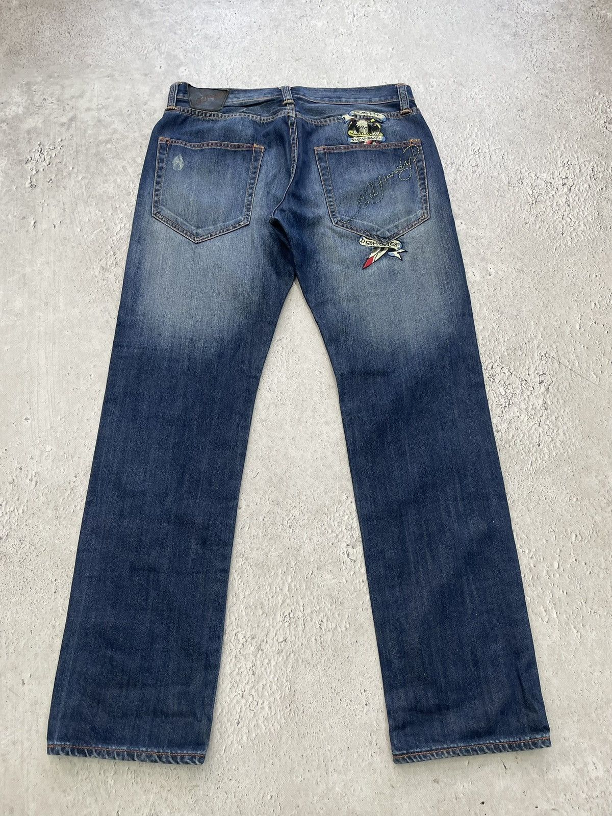 Christian Audigier Edhardy fasgion jeans y2k hype denim distressed Size US 34 / EU 50 - 11 Thumbnail