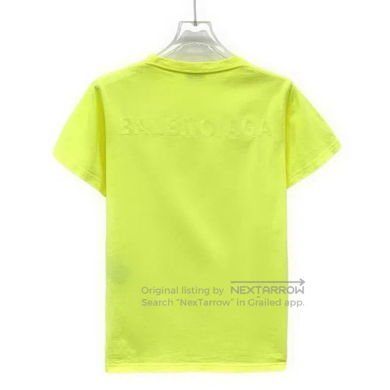 Balenciaga Balenciaga Yellow Logo Letter Embroidered Cotton Crew Neck Size US M / EU 48-50 / 2 - 2 Thumbnail