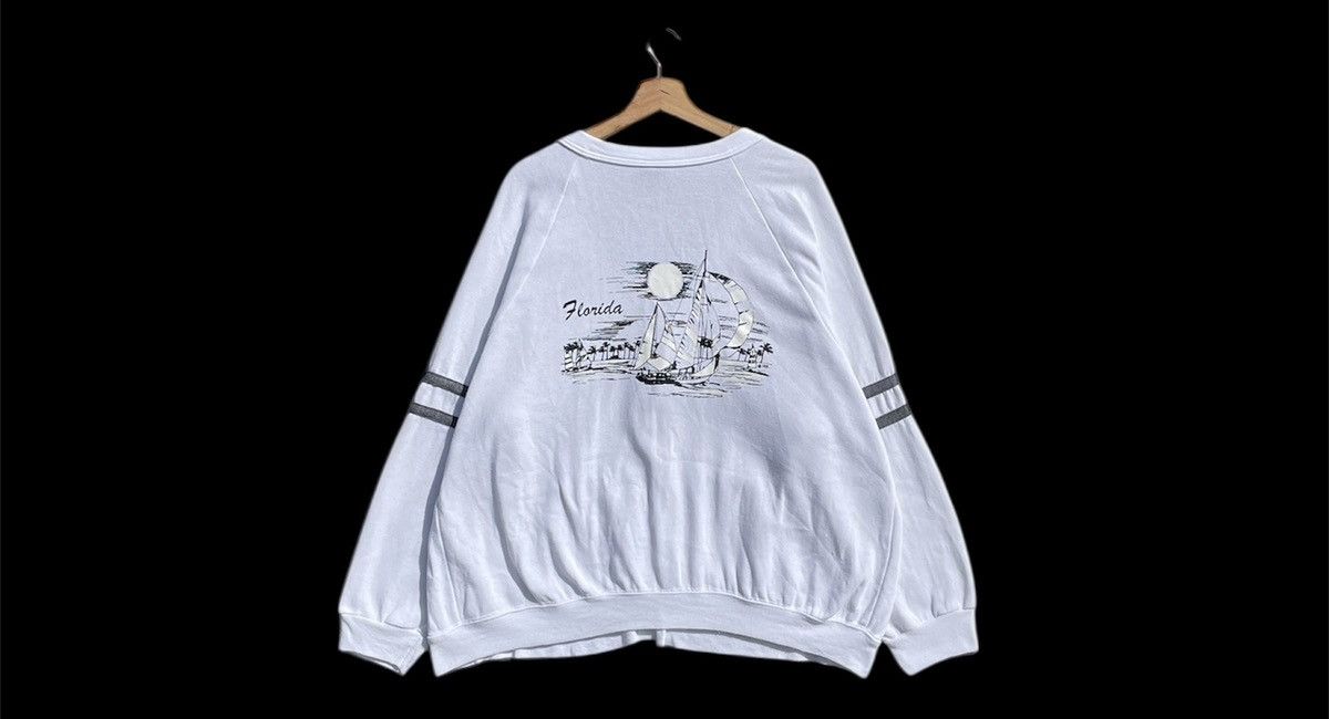 Vintage RARE🔥 Vintage Hollywood Beach Florida Graphic Print Cardigan Size US XL / EU 56 / 4 - 1 Thumbnail