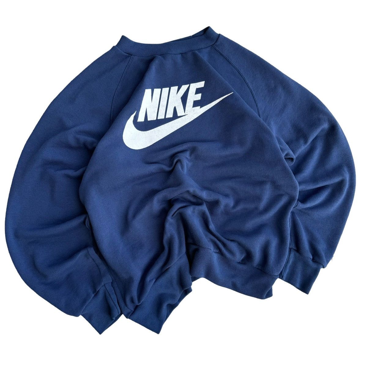 Nike × Vintage 80s True Vintage Nike Spellout Sweatshirt Pullover Retro Size US XL / EU 56 / 4 - 2 Thumbnail