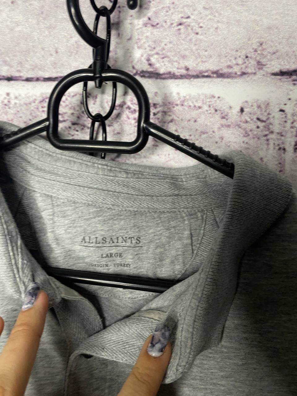 Allsaints Womens Vintage polos Allsaints grey y2k streetwear Size L Size L / US 10 / IT 46 - 3 Thumbnail