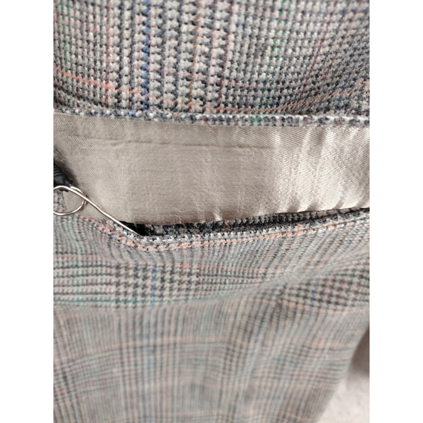 Vintage J.RIGGINS Blazer Jacket Wool Plaid 41 Gray Mens Size 42R - 3 Thumbnail