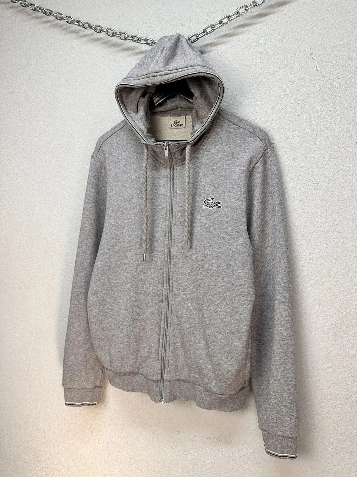 Lacoste Vintage Lacoste Zip Hoodie Grey Sk8 France Polo Ralph Lauren Size US L / EU 52-54 / 3 - 1 Thumbnail