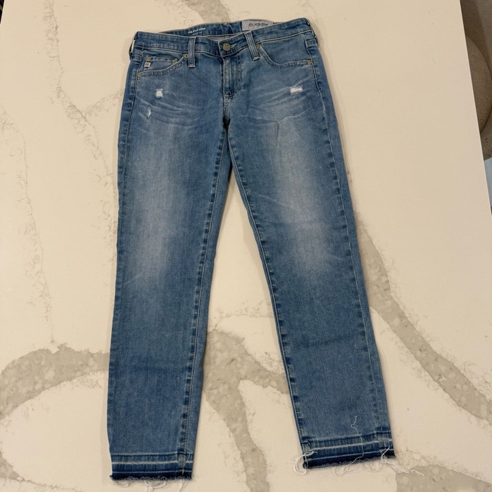 AG Adriano Goldschmied AG Adriano Goldschmied The Stilt Crop Frayed Jeans Womens 26 Size 26" / US 2 / IT 38 - 1 Thumbnail