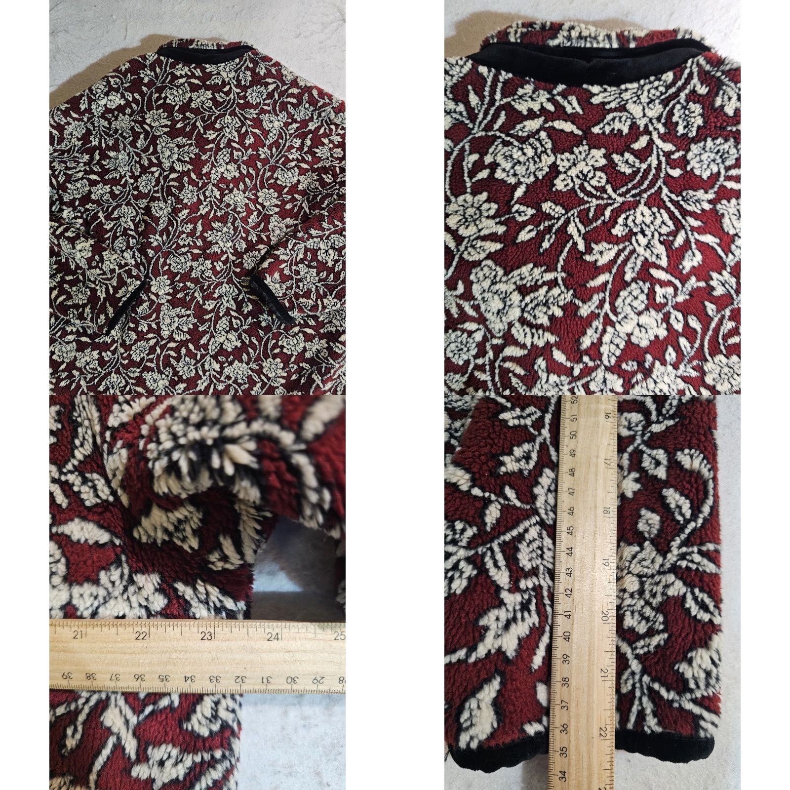 Vintage VINTAGE Tsunami Red Floral Design Fleece Jacket Womens Size Large Cardigan Mock Neck Long Sleeve Size L / US 10 / IT 46 - 8 Thumbnail