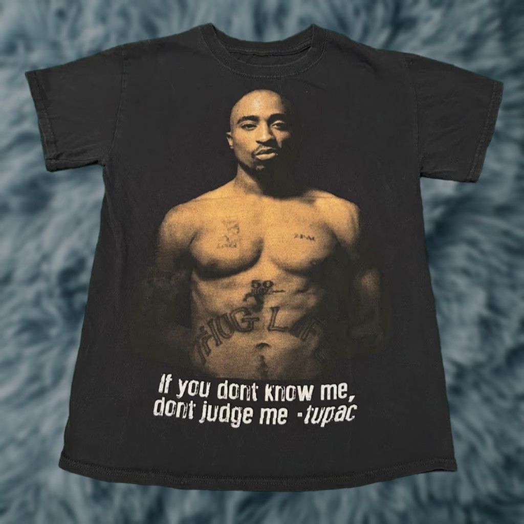 Vintage VINTAGE Tupac 2pac Hip Hop Rap Tee Shirt Mens Small Black 90s Y2K Dont Judge Me Shirt Size US S / EU 44-46 / 1 - 1 Thumbnail