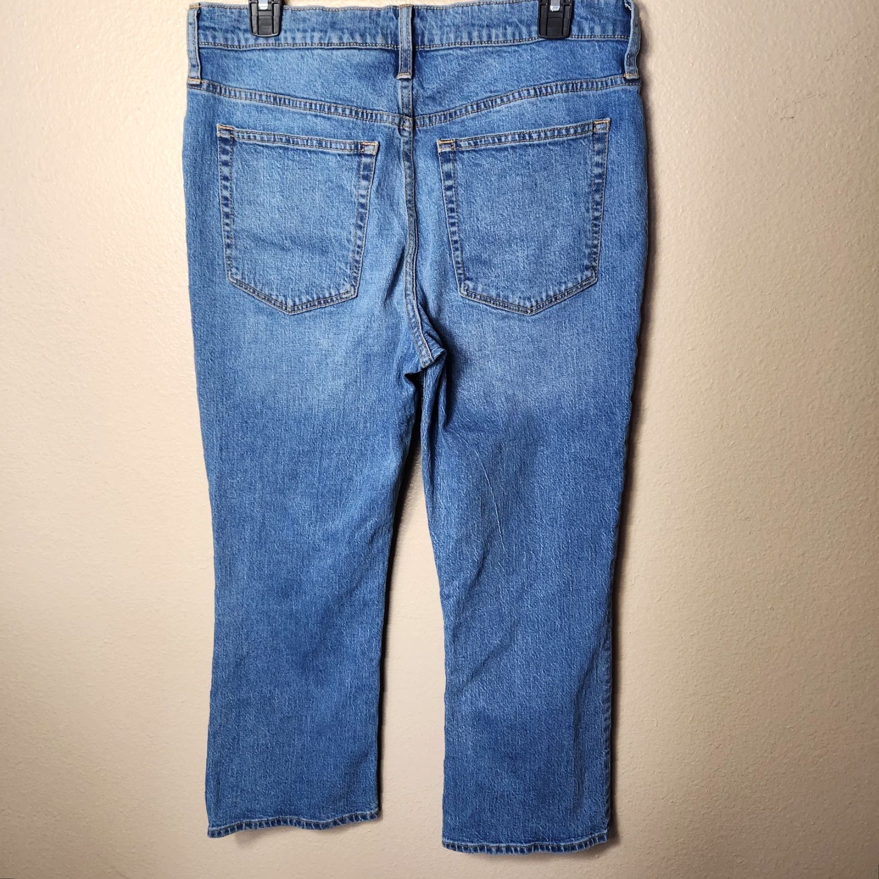 J.Crew J.CREW Mid Rise Flare Exposed Button Fly Crop Jeans 2022-Size 30 Blue Women Size 30" / US 8 / IT 44 - 6 Thumbnail