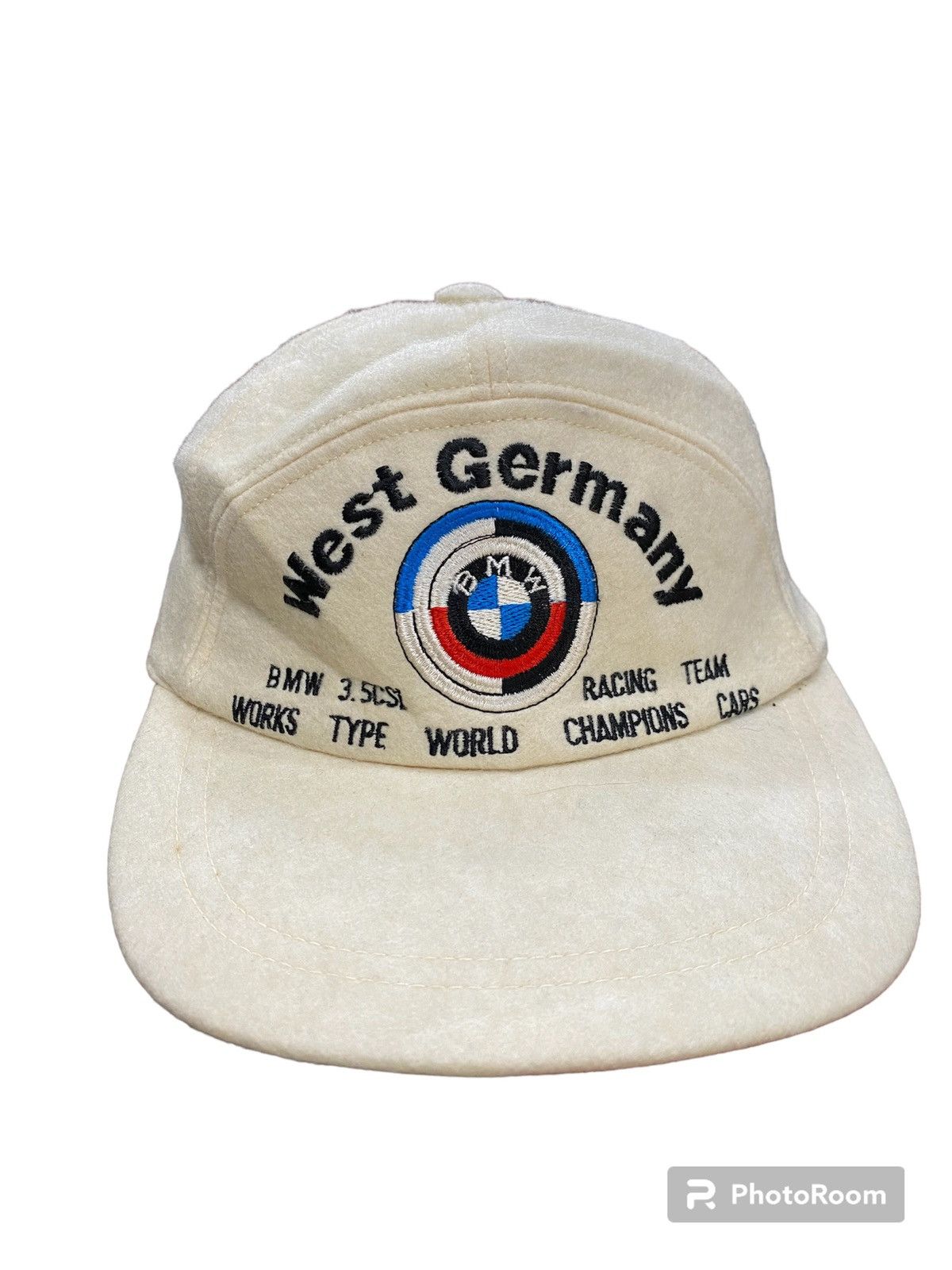 image of Vintage Bmw Racing Team Hat Cream Wool, Men's