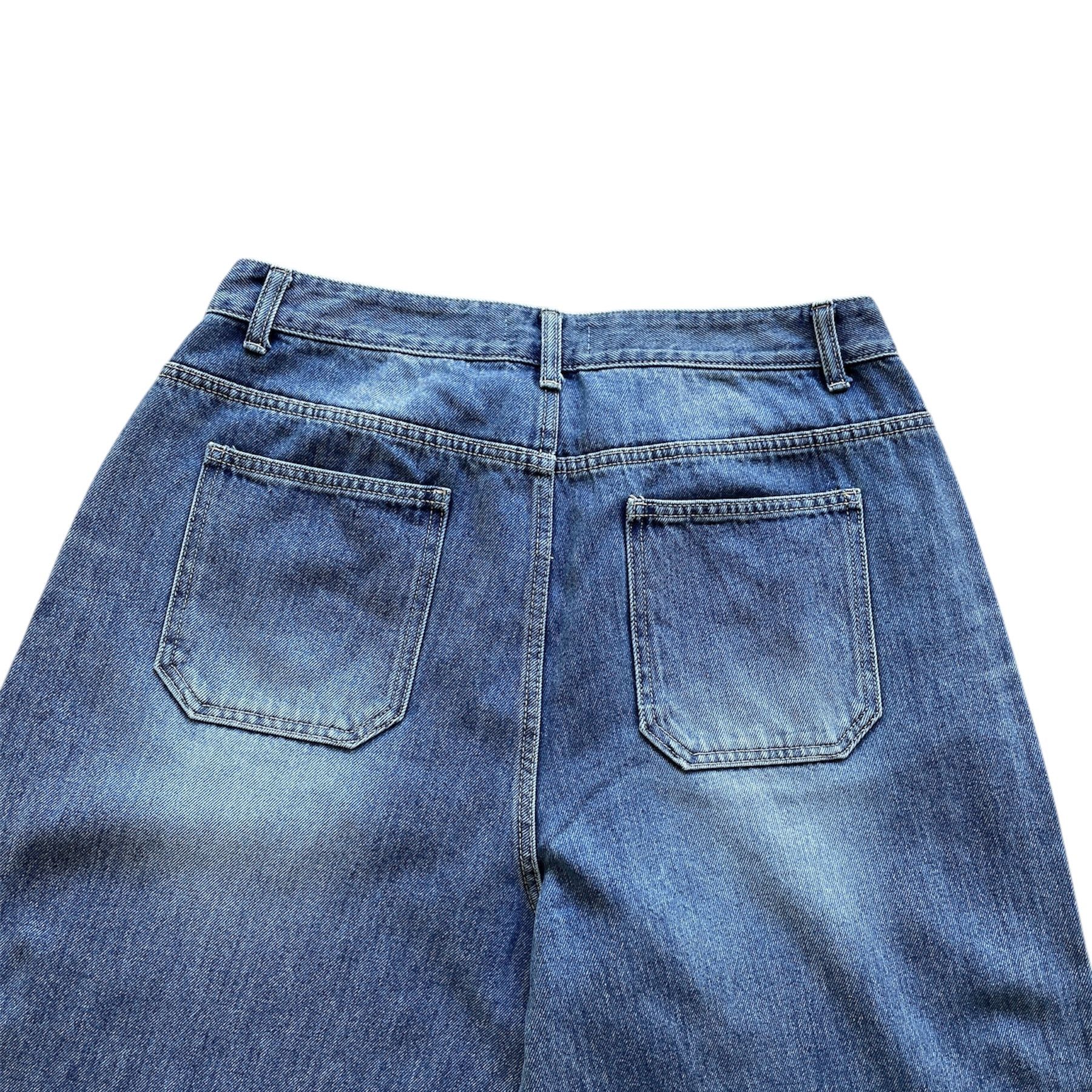 Japanese Brand Baggy skater hiphop denim faded stone wash jeans Size US 34 / EU 50 - 6 Thumbnail