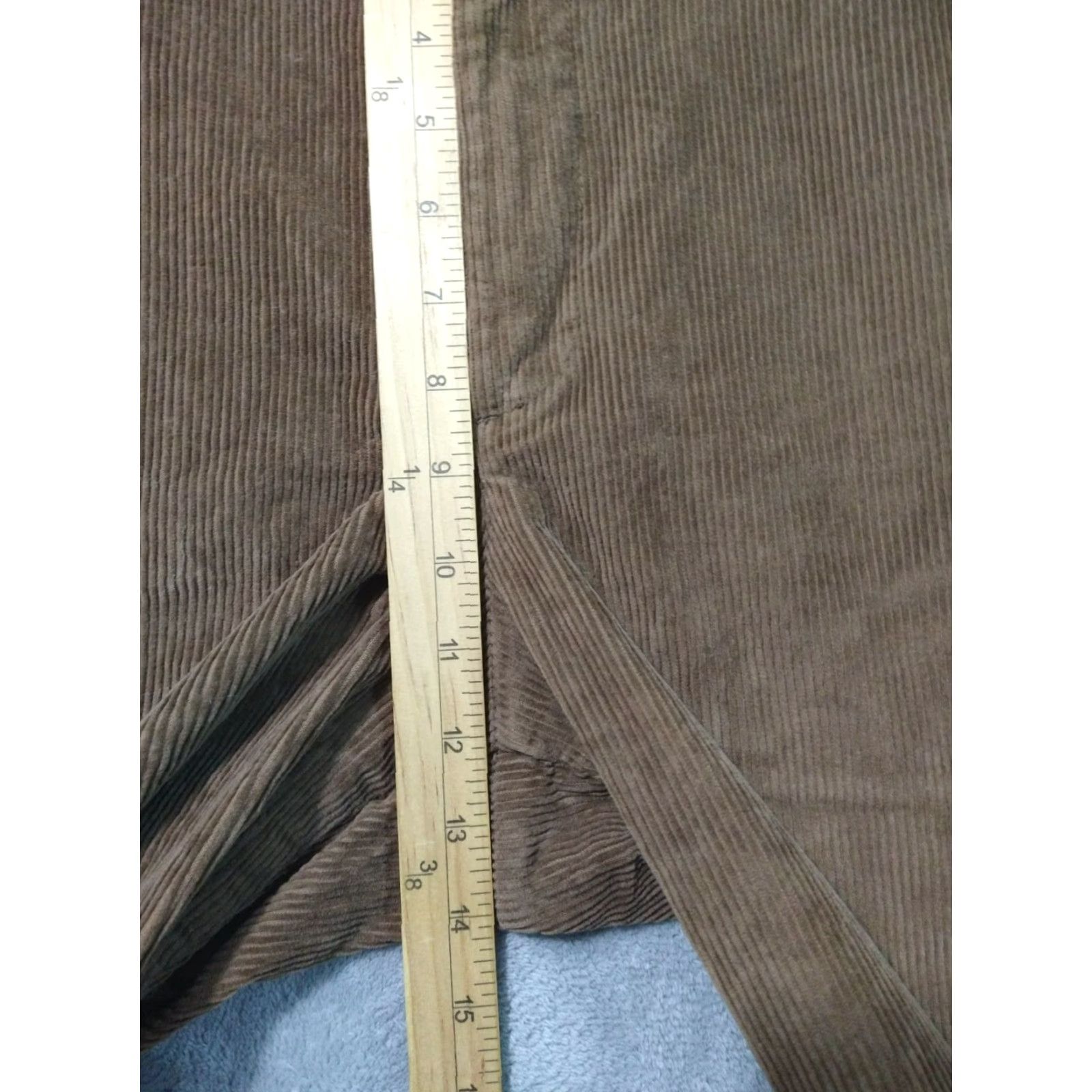 Vintage LL Bean Pants Mens 37x32 Flat Front Brown Corduroy Cotton Stretch Comfort Waist Size US 37 - 4 Thumbnail