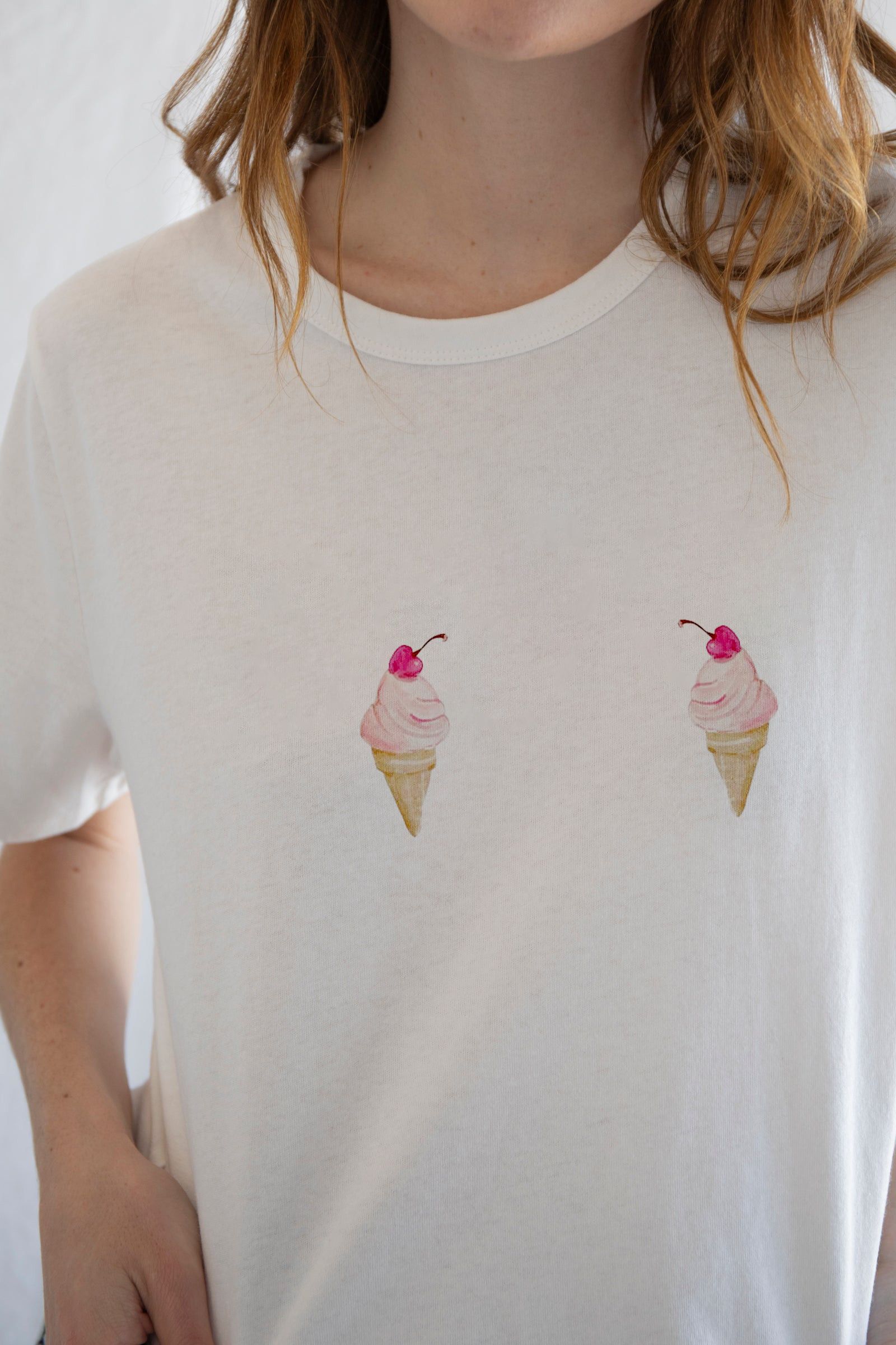 Designer × Vintage Two Pink Ice Creams Tee – Double the Sweetness Size S / US 4 / IT 40 - 4 Thumbnail