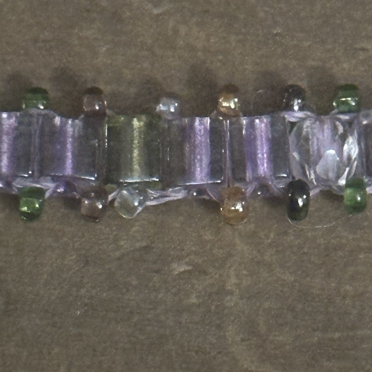 Vintage Vintage purple and green rectangular crystal bracelet Size ONE SIZE - 3 Thumbnail
