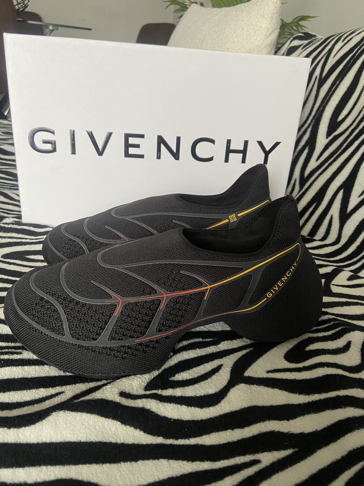 Givenchy Givenchy TK-360 Slip-On Sneakers — Black / Red & Yellow Size US 7 / IT 37 - 13 Thumbnail