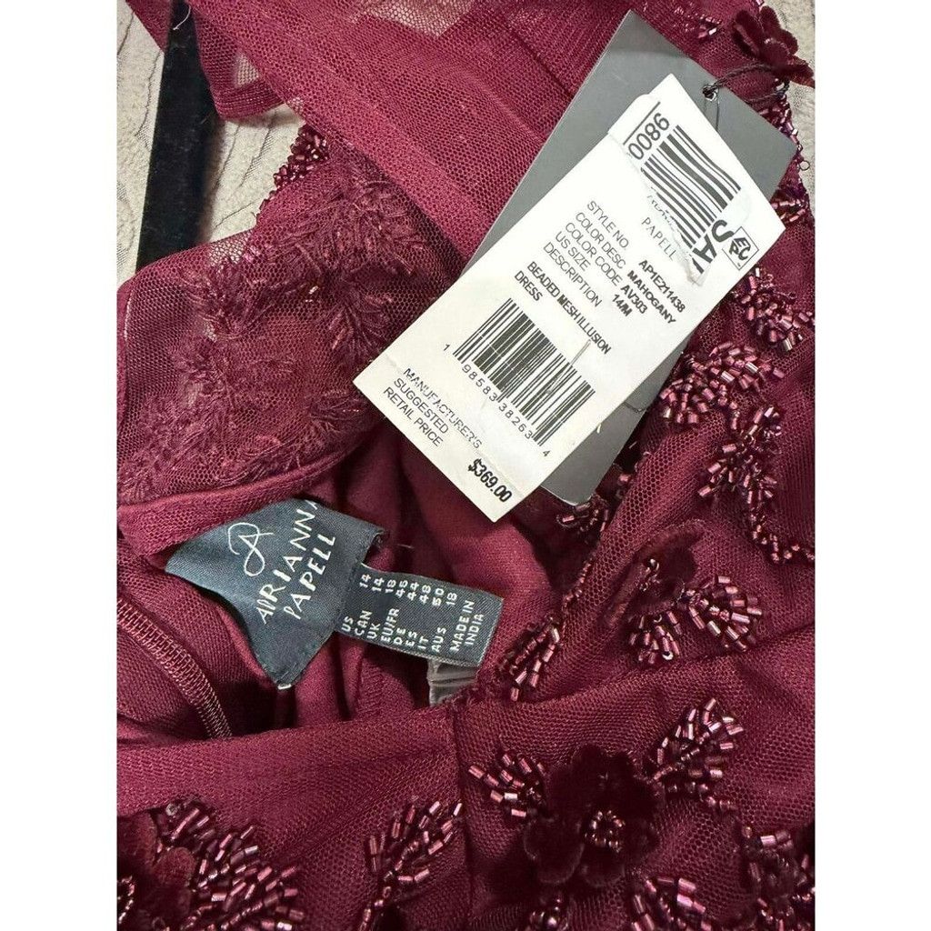 Adrianna Papell Adrianna Papell Beaded Gem Illusion Dress Gown Size 14 Size XL / US 12-14 / IT 48-50 - 8 Thumbnail