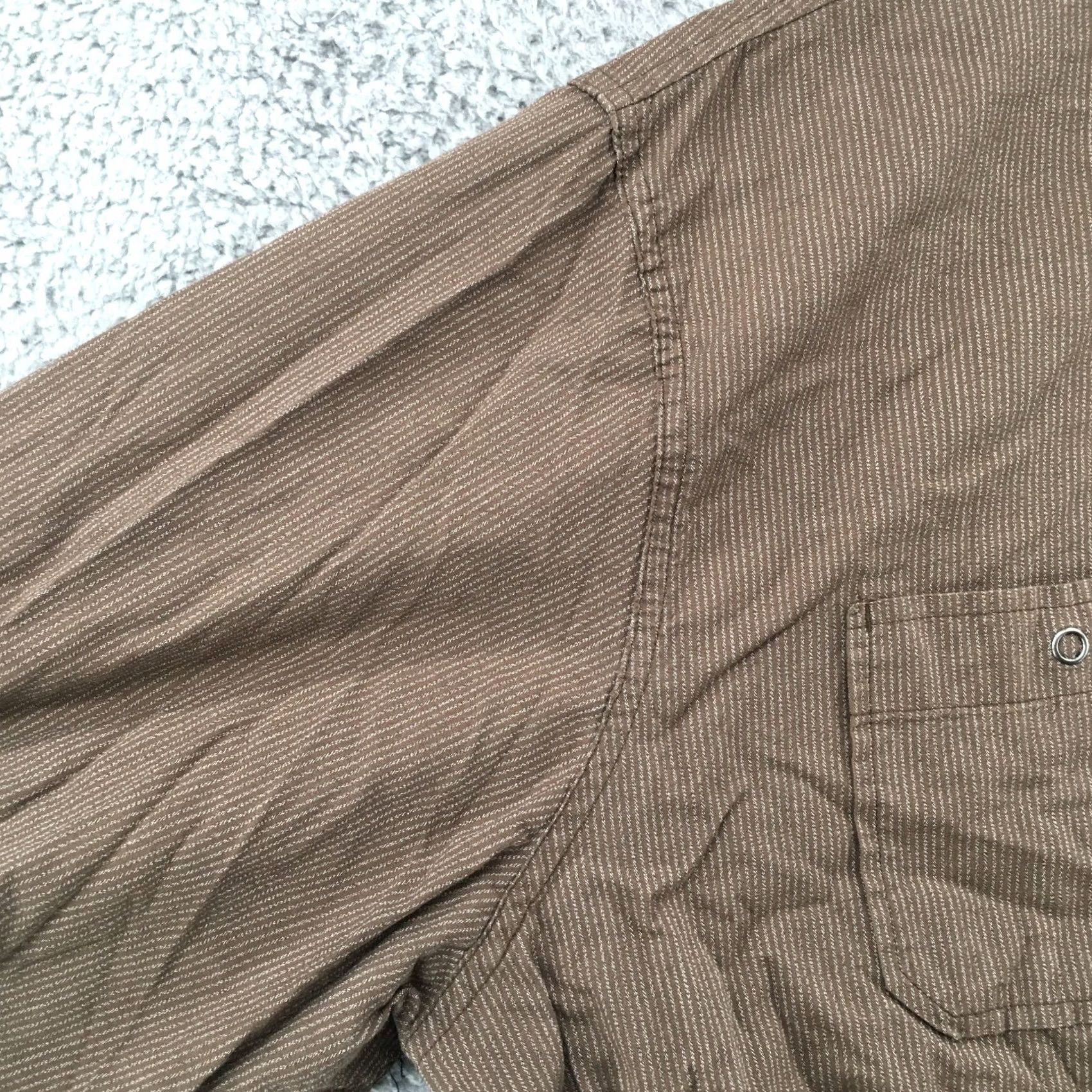Timberland Timberland Button-Up Dress Shirt Mens XL Brown Cotton Collared Long Sleeves Size 46R - 6 Thumbnail