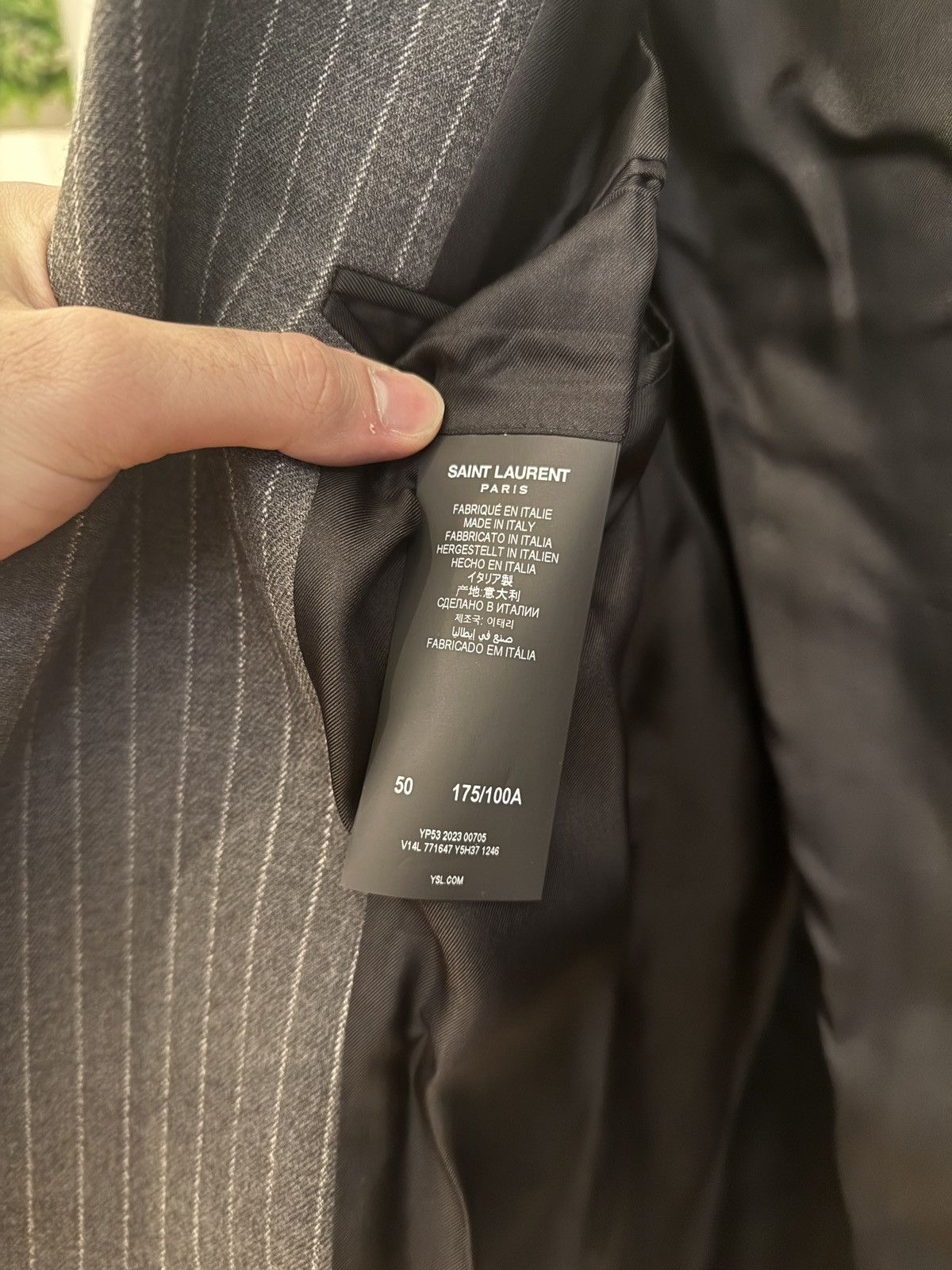 Saint Laurent Paris Oversized Pinstripe Double Breasted Blazer Size 50R - 9 Thumbnail