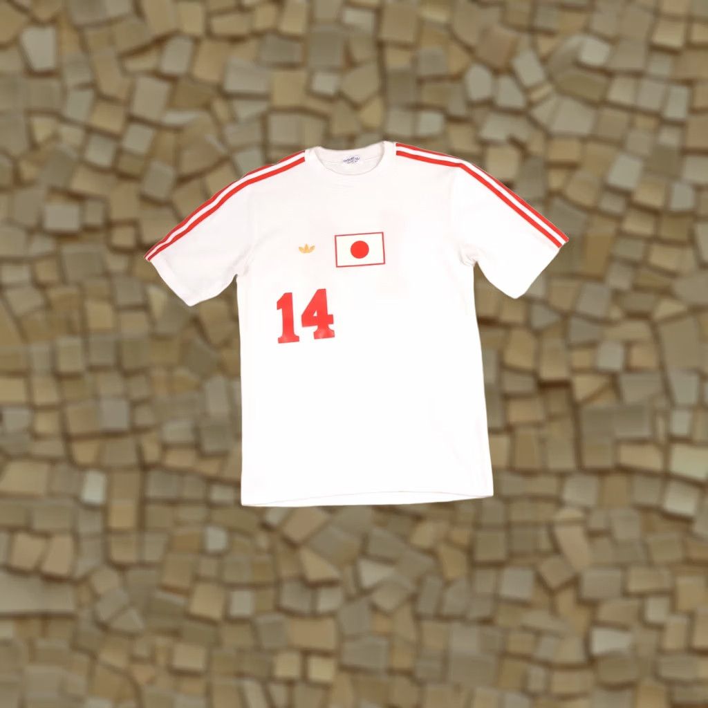 Adidas Adidas Descente Vintage 1980s Jersey Shirt 14 Flag of Japan ADS-28 L Mens White" Size US L / EU 52-54 / 3 - 1 Thumbnail