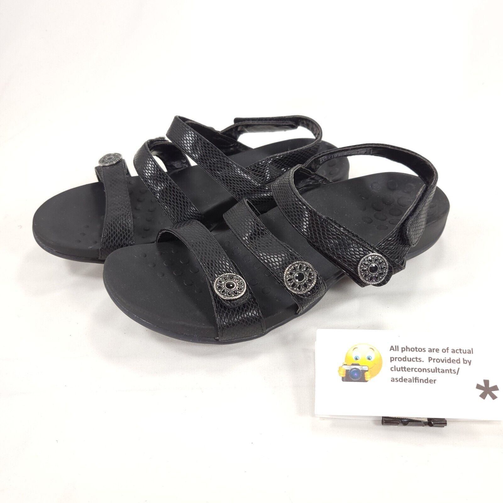 Vionic Vionic 44 Cathy Slide Sandals Womens Size 6 TVW4089 Black Size US 6 / IT 36 - 1 Thumbnail