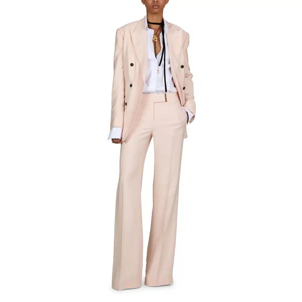 Tom Ford o1loc1c0325 W2960T Double Breasted Viscose Blazer Light Pink Size XS / US 0-2 / IT 36-38 - 3 Thumbnail
