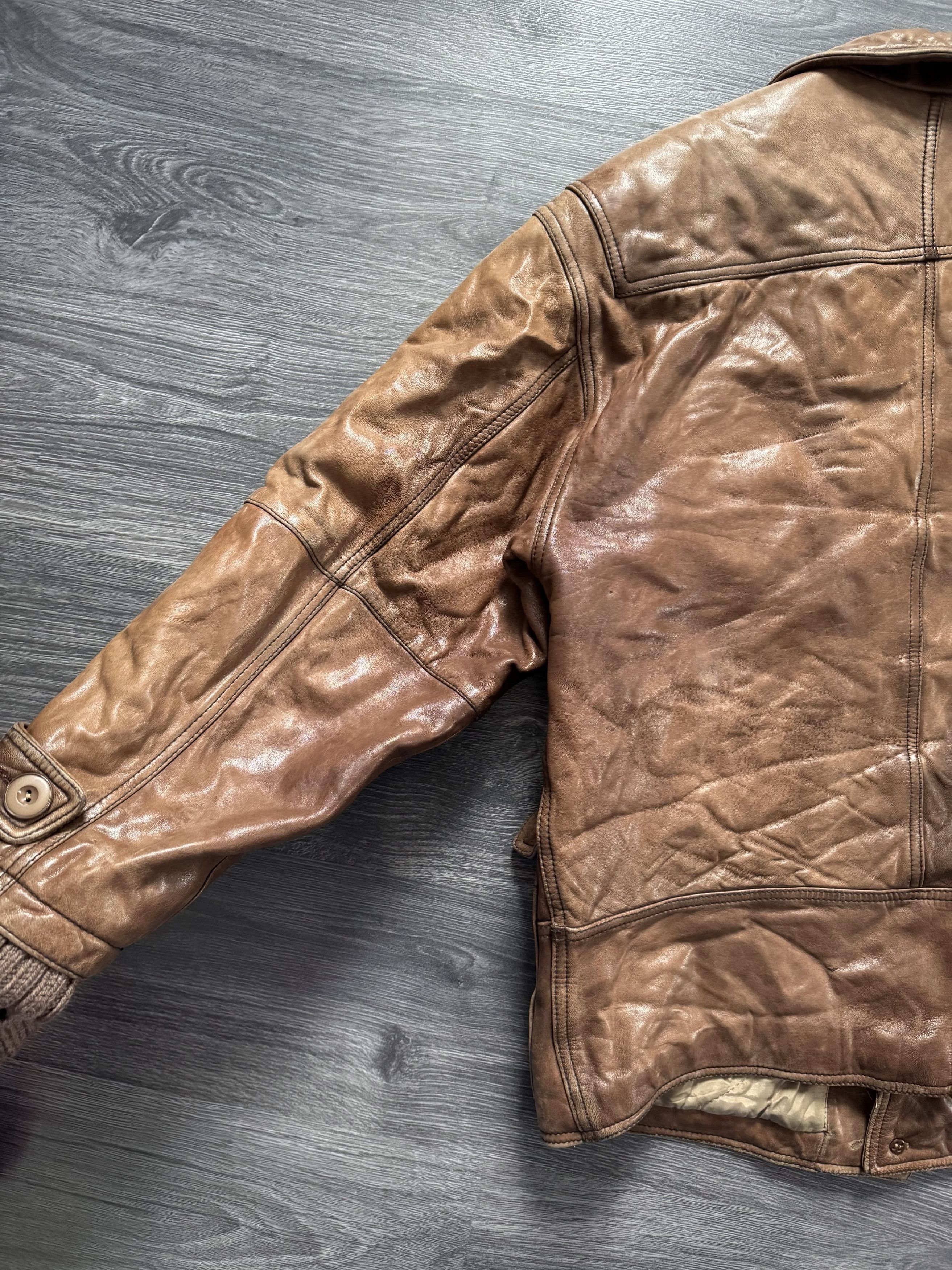 Vintage Vintage 80s La Matta Brown Leather Jacket – Italian Retro Size US L / EU 52-54 / 3 - 4 Thumbnail