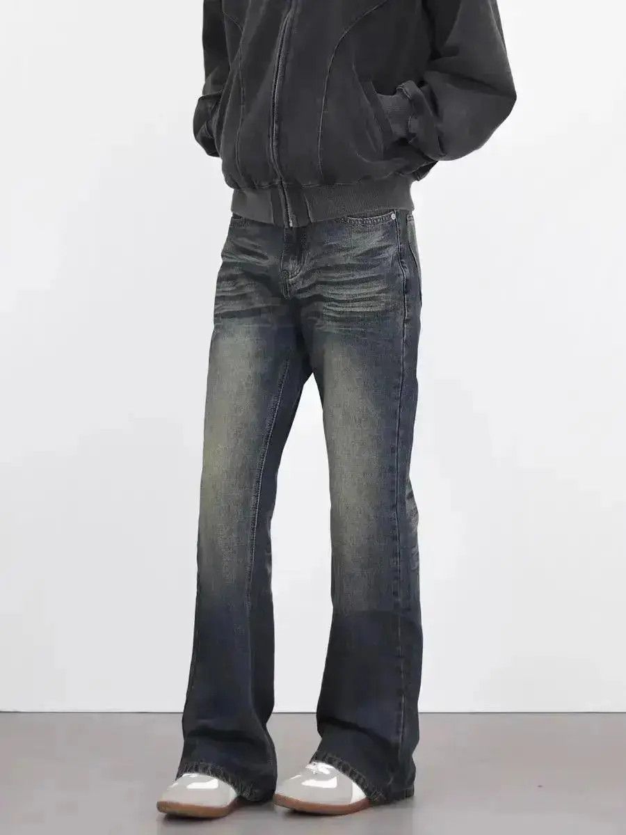 Japanese Brand Vintage Blue Denim Micro Flare Loose Straight Leg Pants Size US 34 / EU 50 - 4 Thumbnail