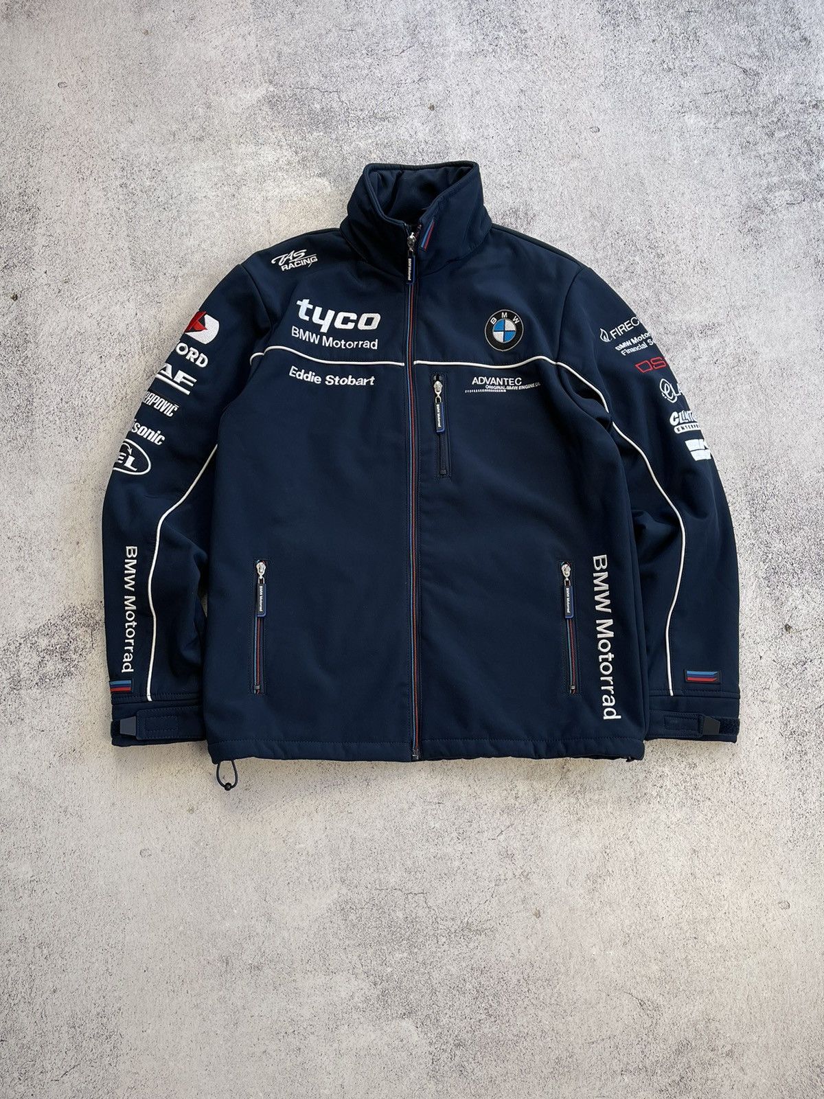 image of Tyco Bmw Motorrad Motorsport Men’S Racing Soft Shell Jacket in Navy Blue, Men's (Size Small)