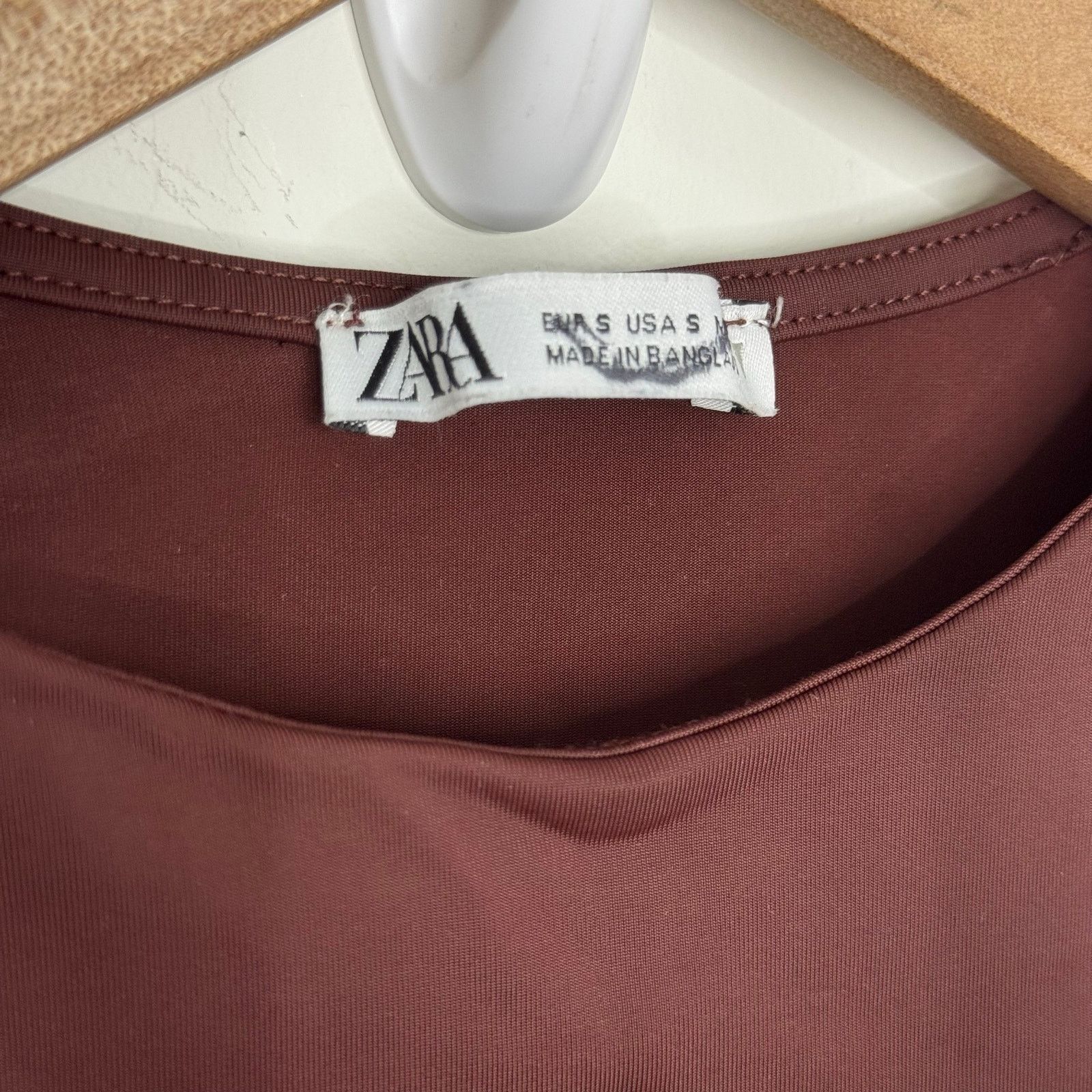 Zara Zara Brown Cropped T Shirt Size Small Size S / US 4 / IT 40 - 2 Thumbnail