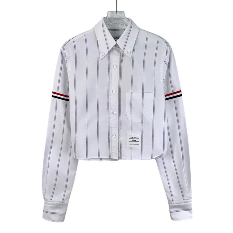 Thom Browne Thom browne White striped cotton double-sleeved lapel singl Size US XXS / EU 40 - 1 Thumbnail