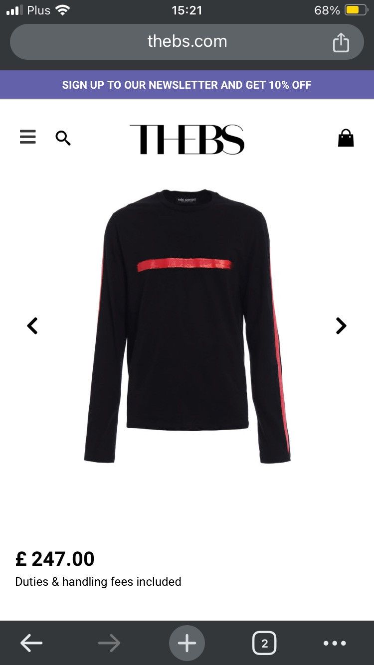 Neil Barrett stripe longsleeve tee tshirt L y2k luxury