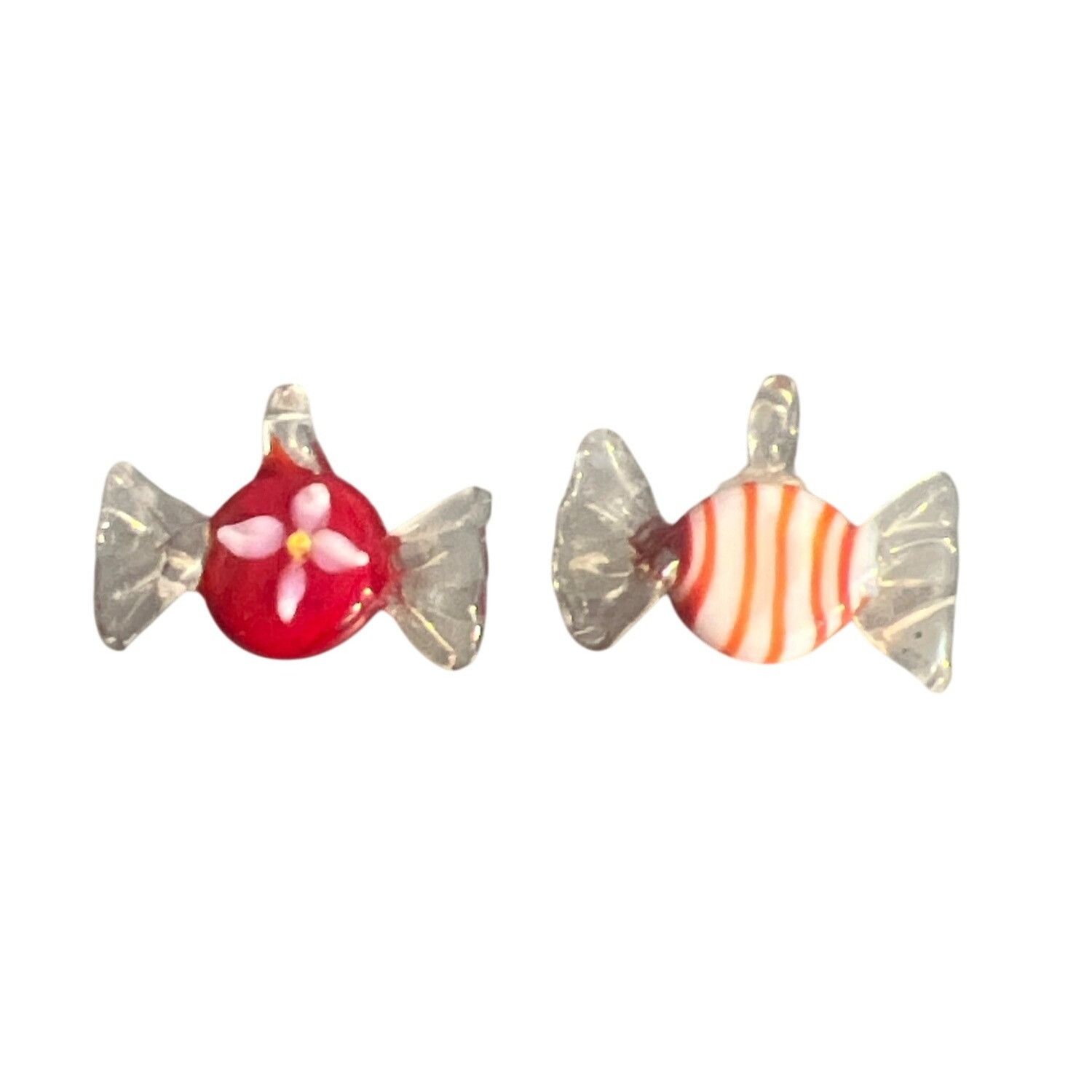 Other Set of 2 Glass Candy Pendants Charms Earrings Ornaments Red Size ONE SIZE - 1 Thumbnail