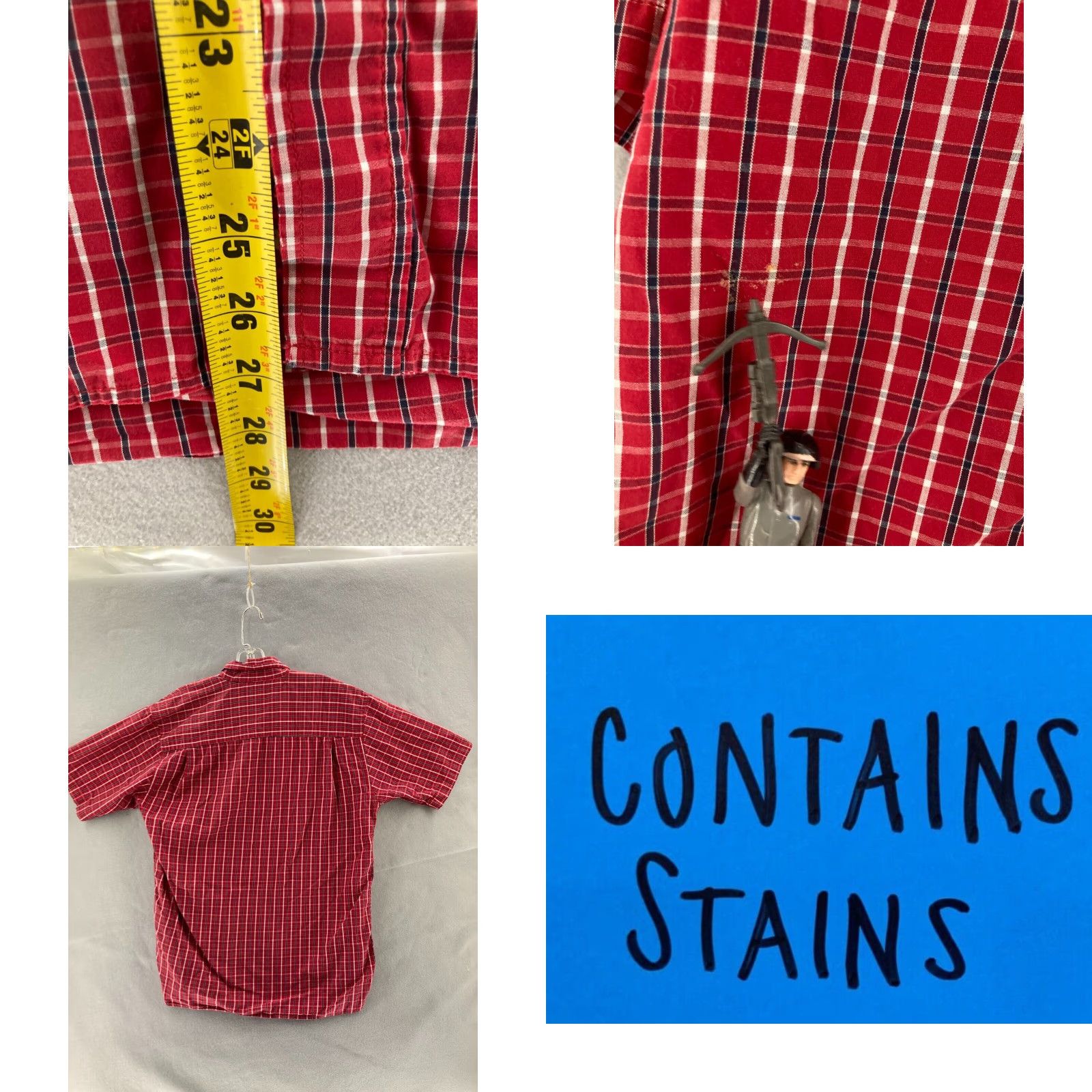 Wrangler Wrangler Shirt Mens Medium Red Plaid Cotton Short Sleeve Button-Up Pocket Classic Outdoor 60s 70s Mens Size US M / EU 48-50 / 2 - 8 Thumbnail