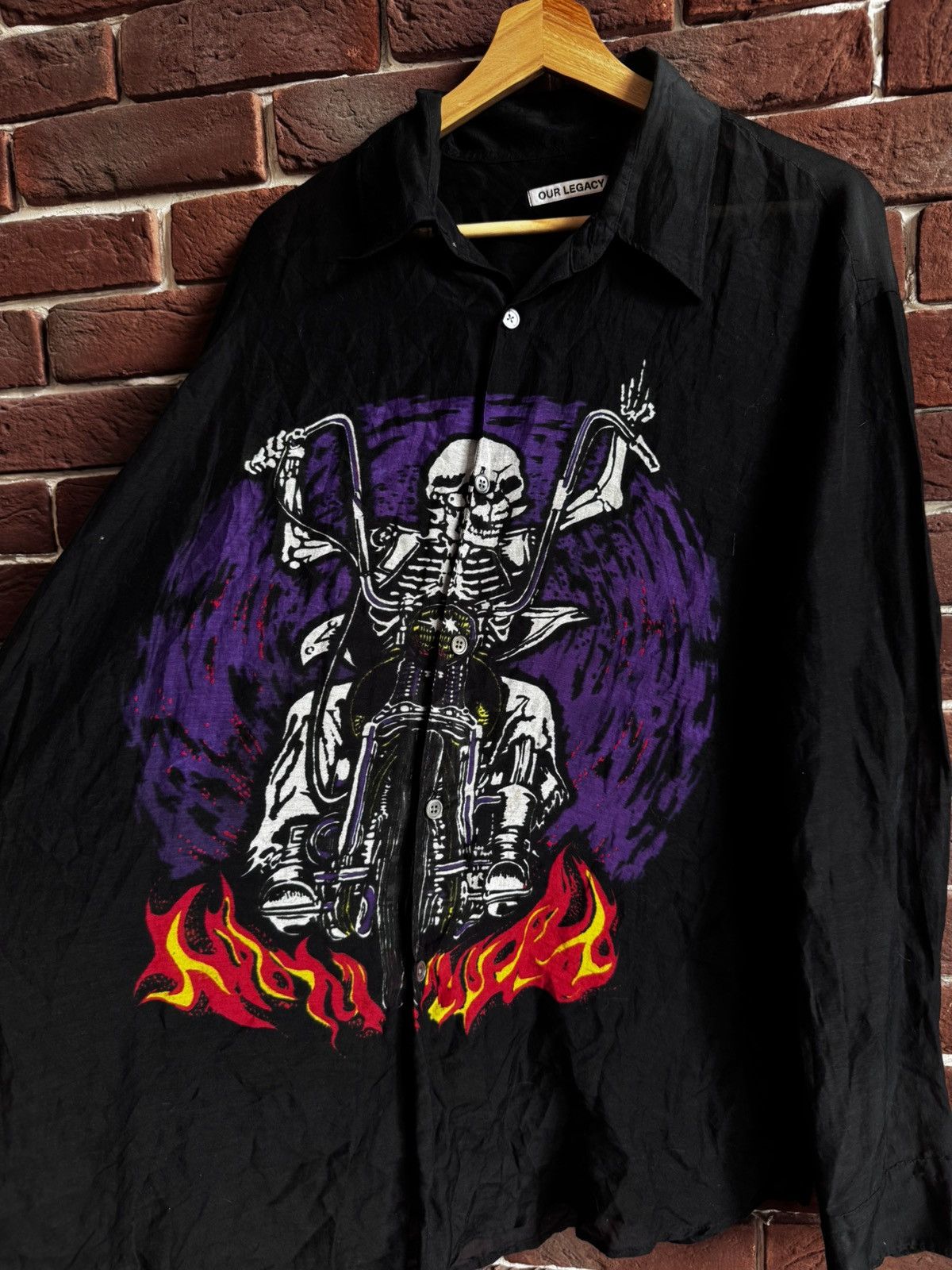 Our Legacy Rare Vintage Our Legacy Coco Ghost Rider Silk Shirt Size US M / EU 48-50 / 2 - 4 Thumbnail