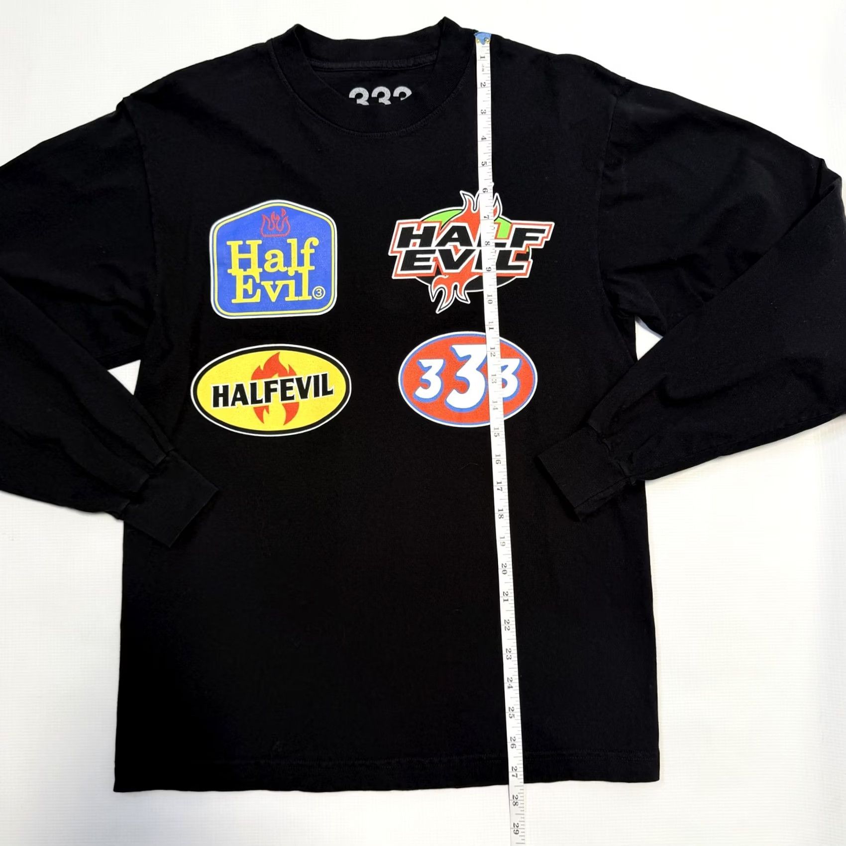 Half Evil Half Evil 333 Shirt Mens Small Black Long Sleeve Graphic Crewneck Streetwear Size US S / EU 44-46 / 1 - 2 Thumbnail