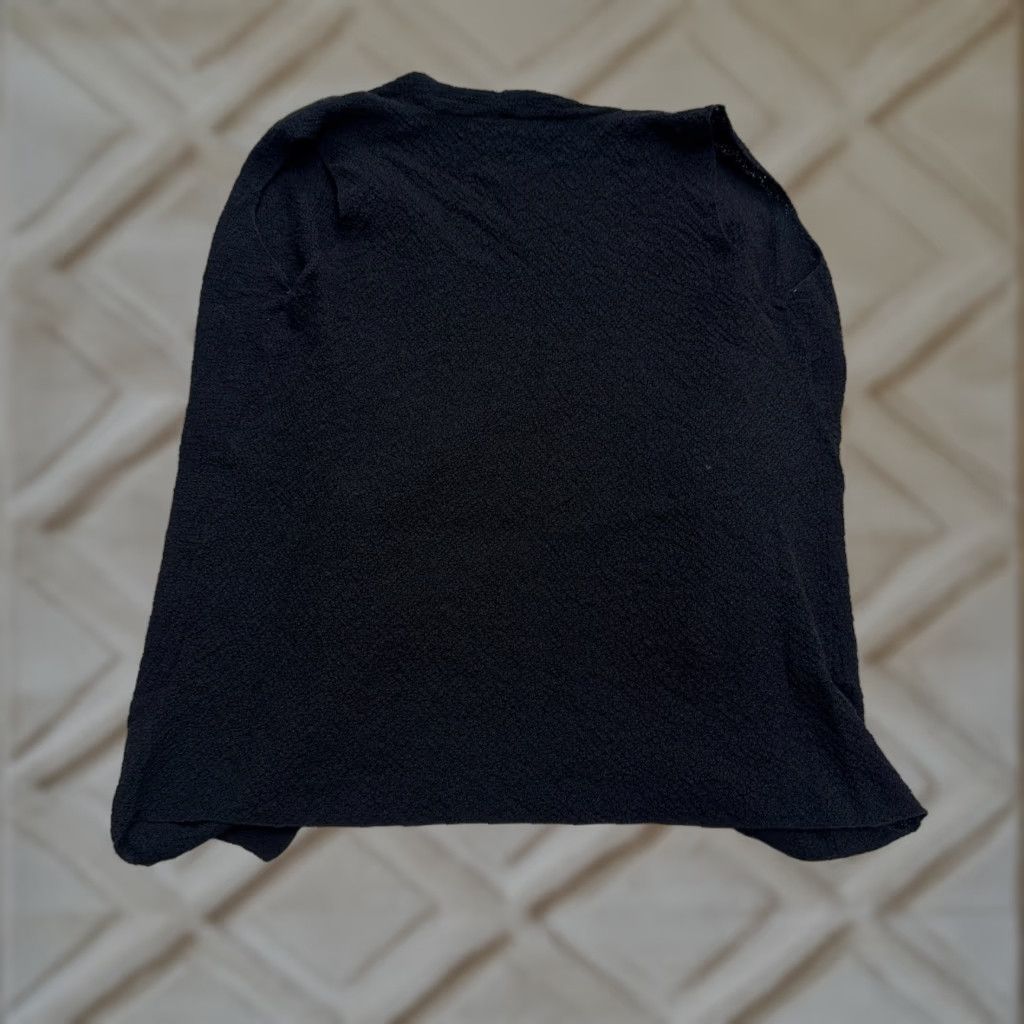Eileen Fisher Eileen Fisher Sweater Womens XL Black Solid Wool Open Front Draped Knit Wrap Sleeveless Tight-Knit Breathable Stretch Size XL / US 12-14 / IT 48-50 - 1 Thumbnail