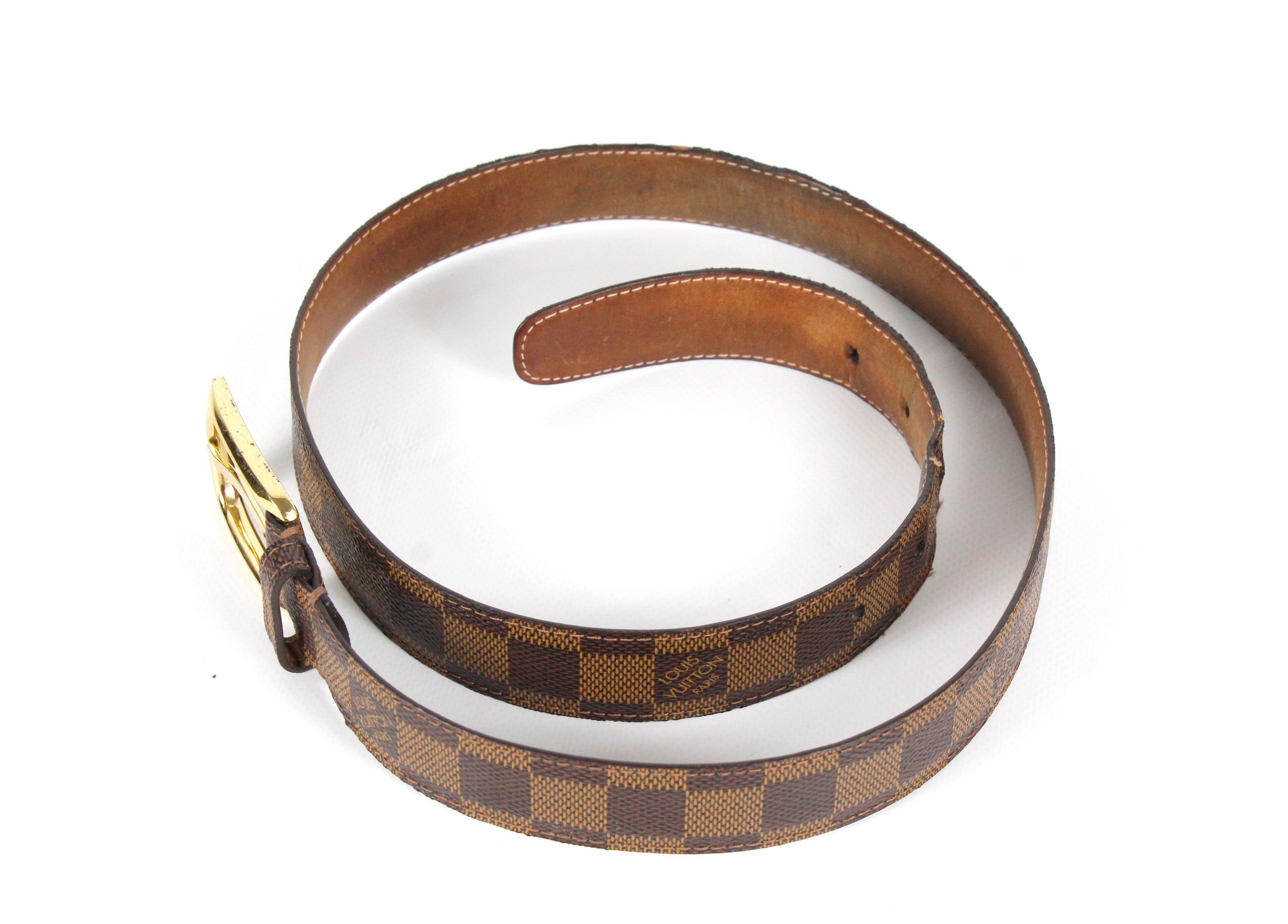 Louis Vuitton Louis Vuitton Damier Ebene Logo Monogram Leather Belt Size ONE SIZE - 5 Thumbnail